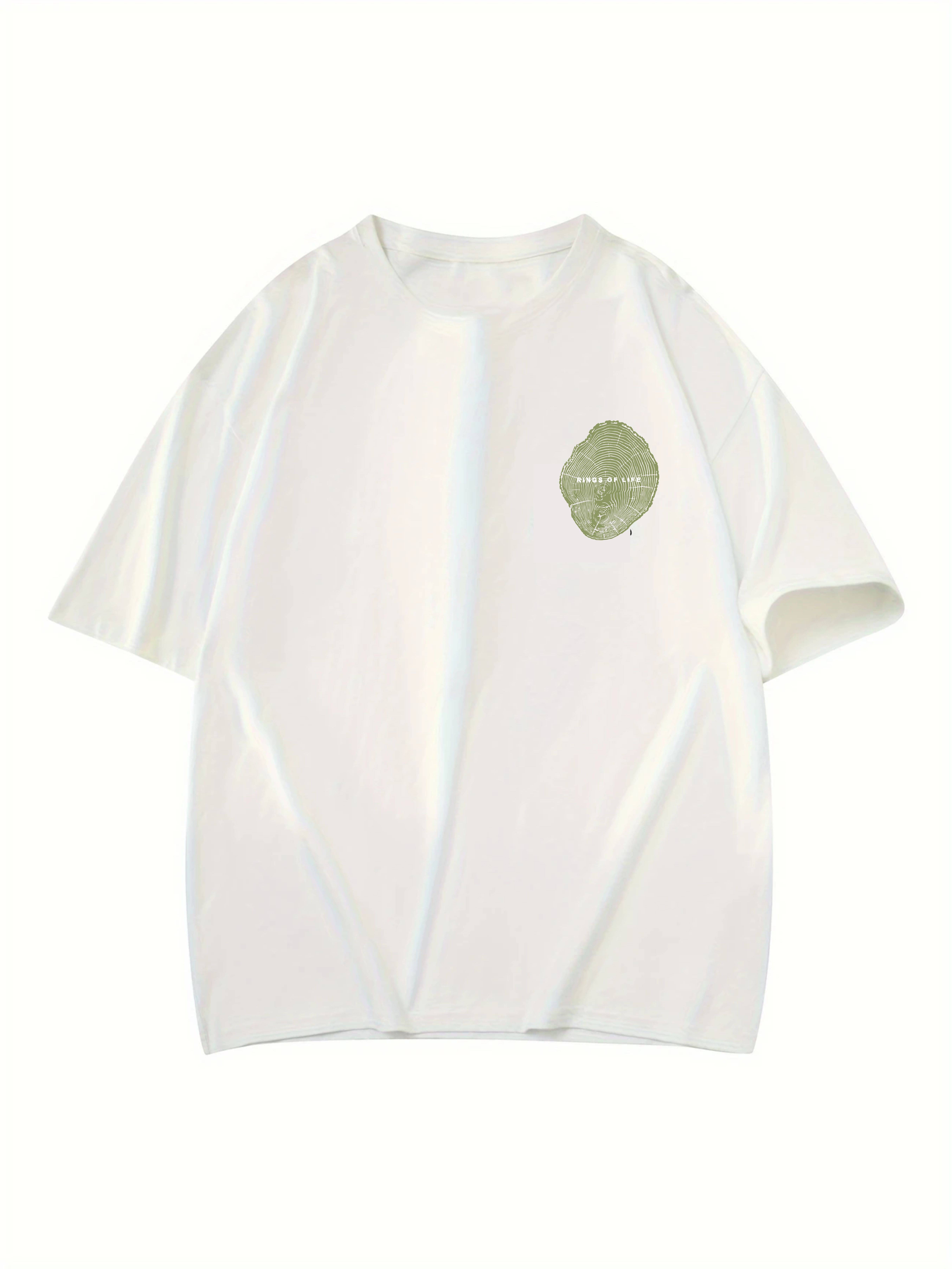     			ekadravin Cotton Oversized Fit Printed Half Sleeves Men's Round T-Shirt - White ( Pack of 1 )