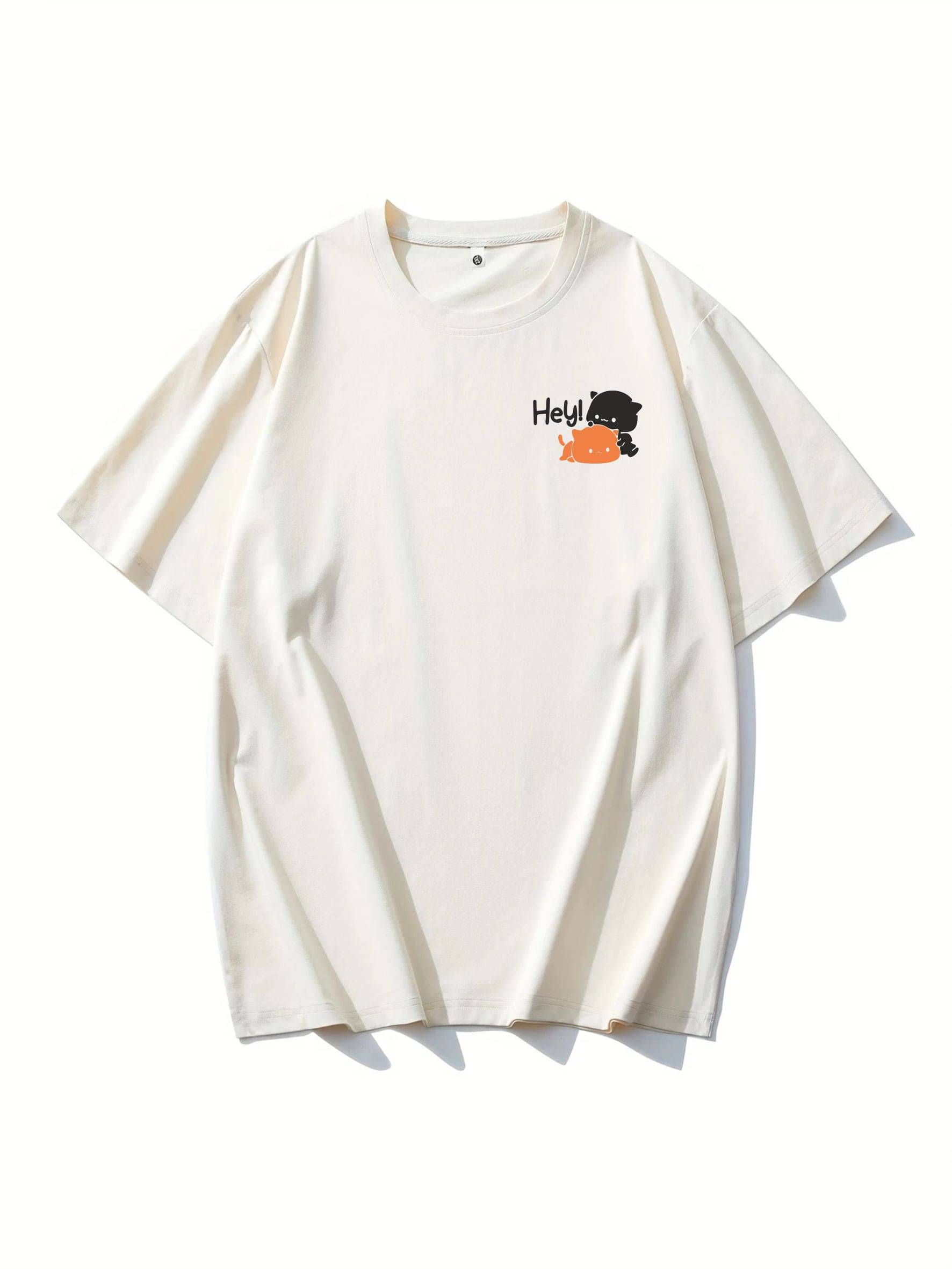 ekadravin Cotton Oversized Fit Printed Half Sleeves Men's Round T-Shirt - White ( Pack of 1 ) ekadravin Cotton Oversized Fit Printed Half Sleeves Men's Round T-Shirt - White ( Pack of 1 )