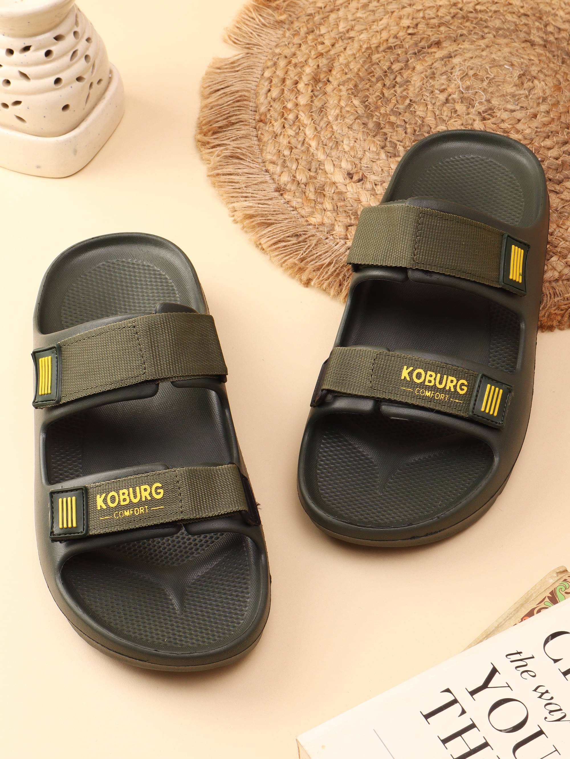     			koburg Olive Men's Slide Flip Flop
