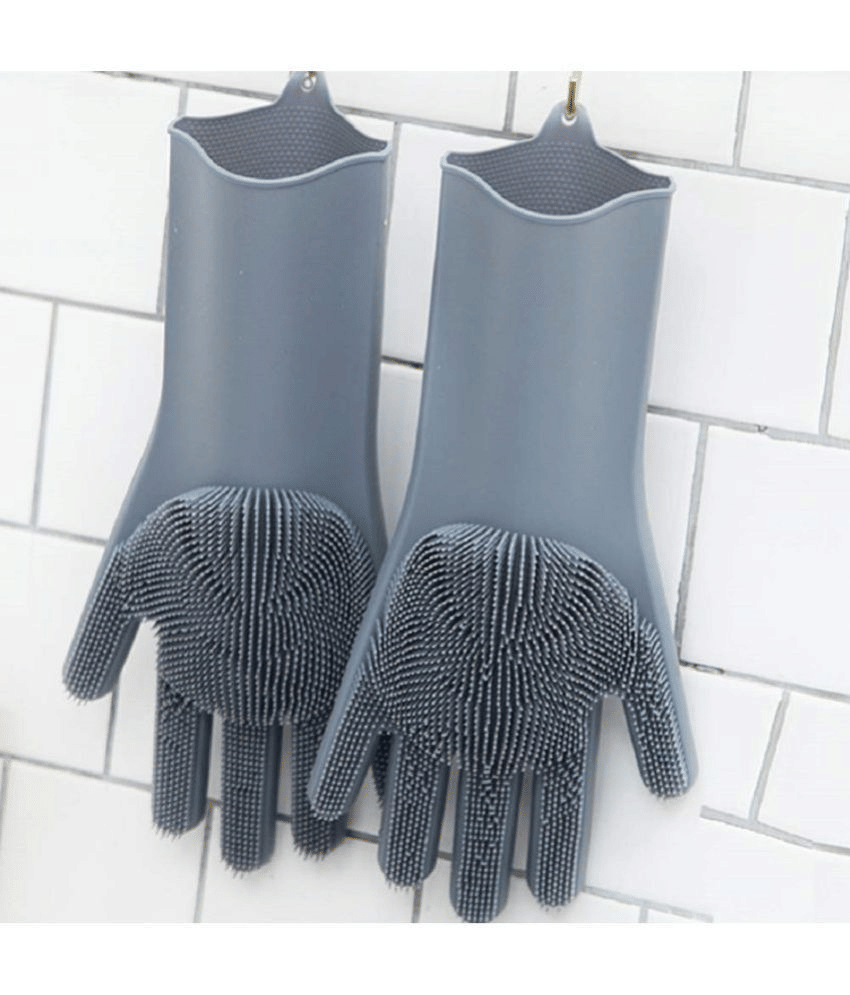 sakimo Multicolor Silicone Free Size Cleaning Glove Set ( Pack of 1 ) sakimo Multicolor Silicone Free Size Cleaning Glove Set ( Pack of 1 )