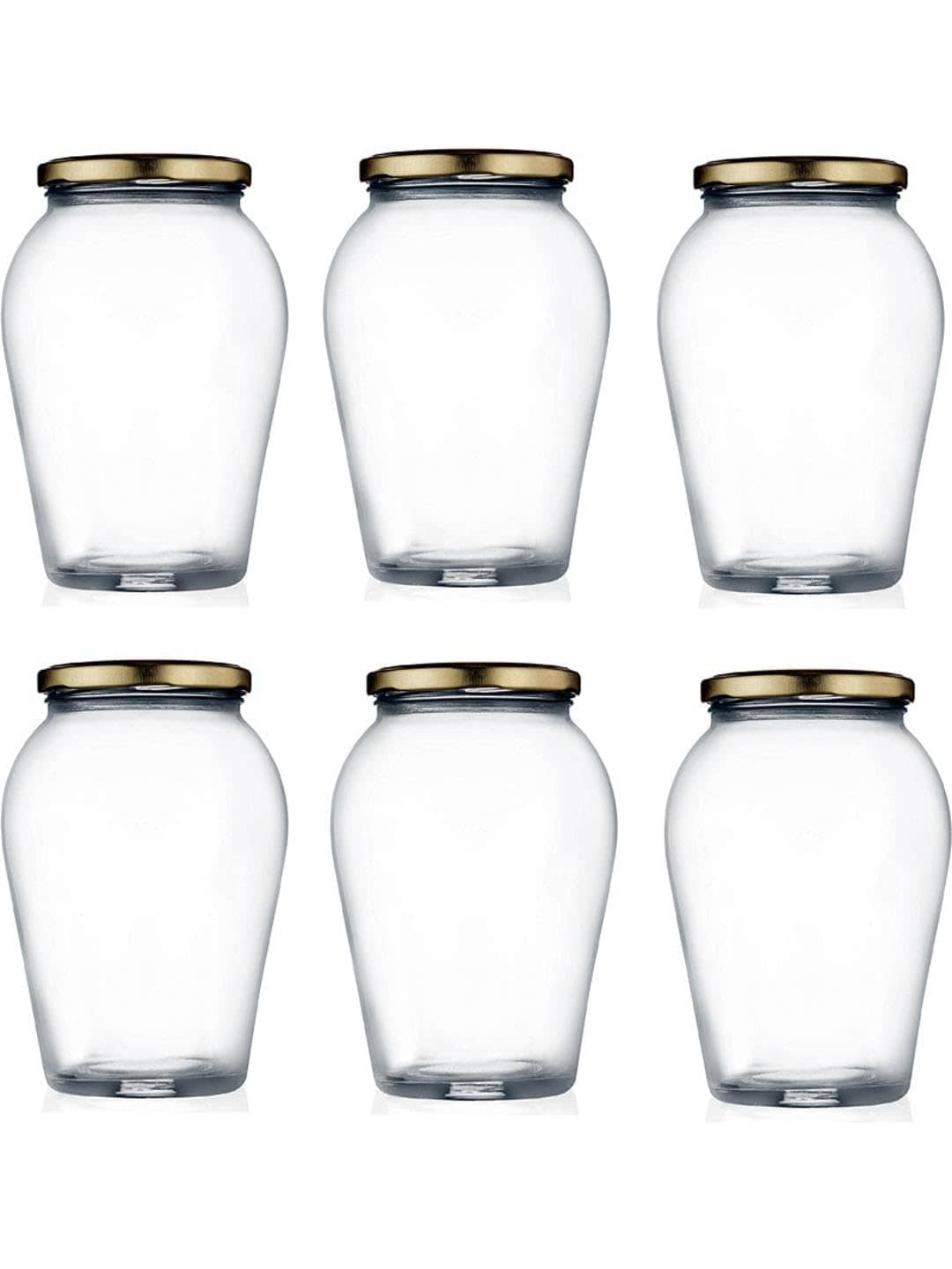 AFAST Multipurpose Jar Glass Transparent Food Container ( Set Of 6 )