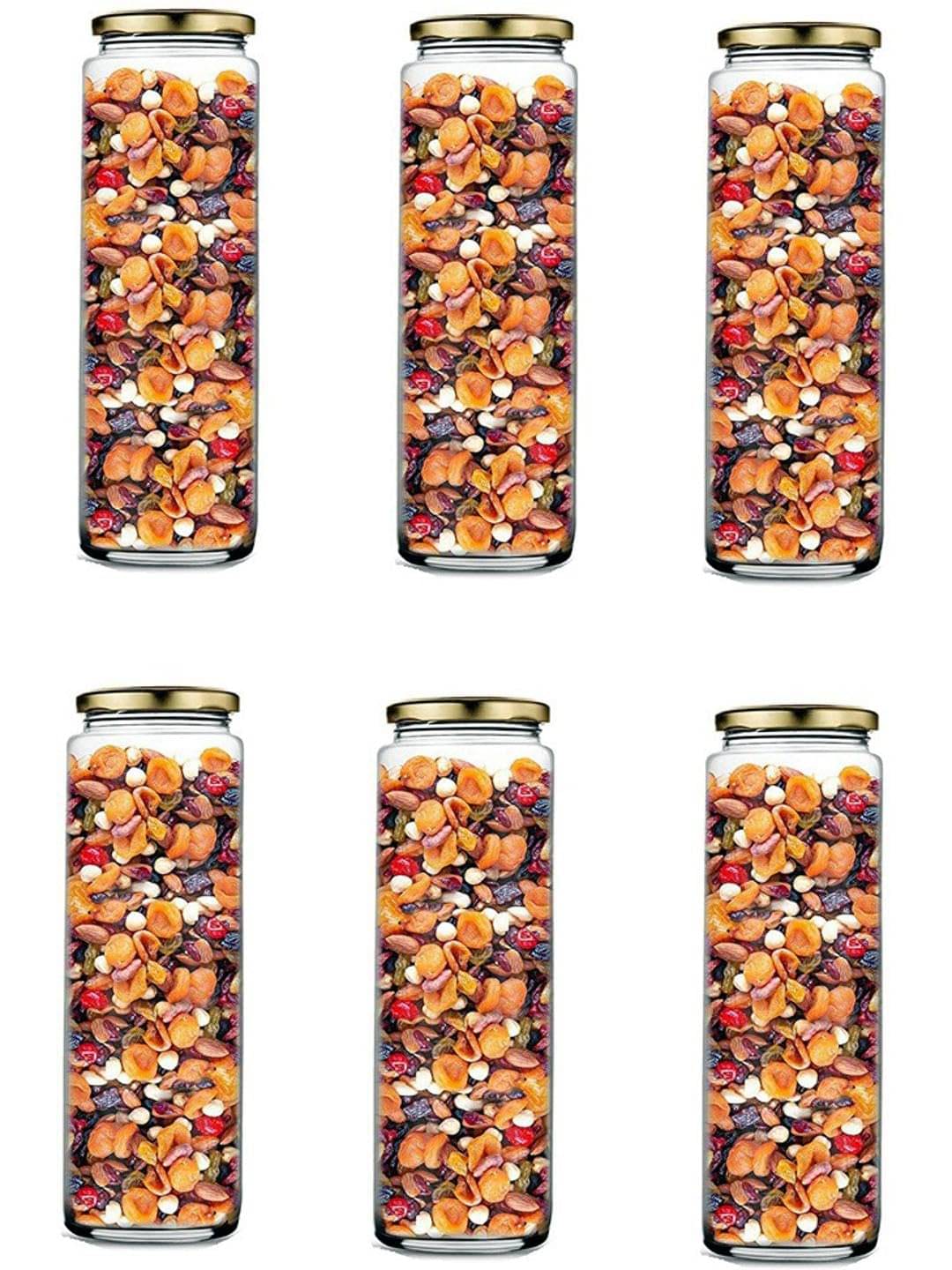     			AFAST Multipurpose Jar Glass Transparent Food Container ( Set Of 6 )