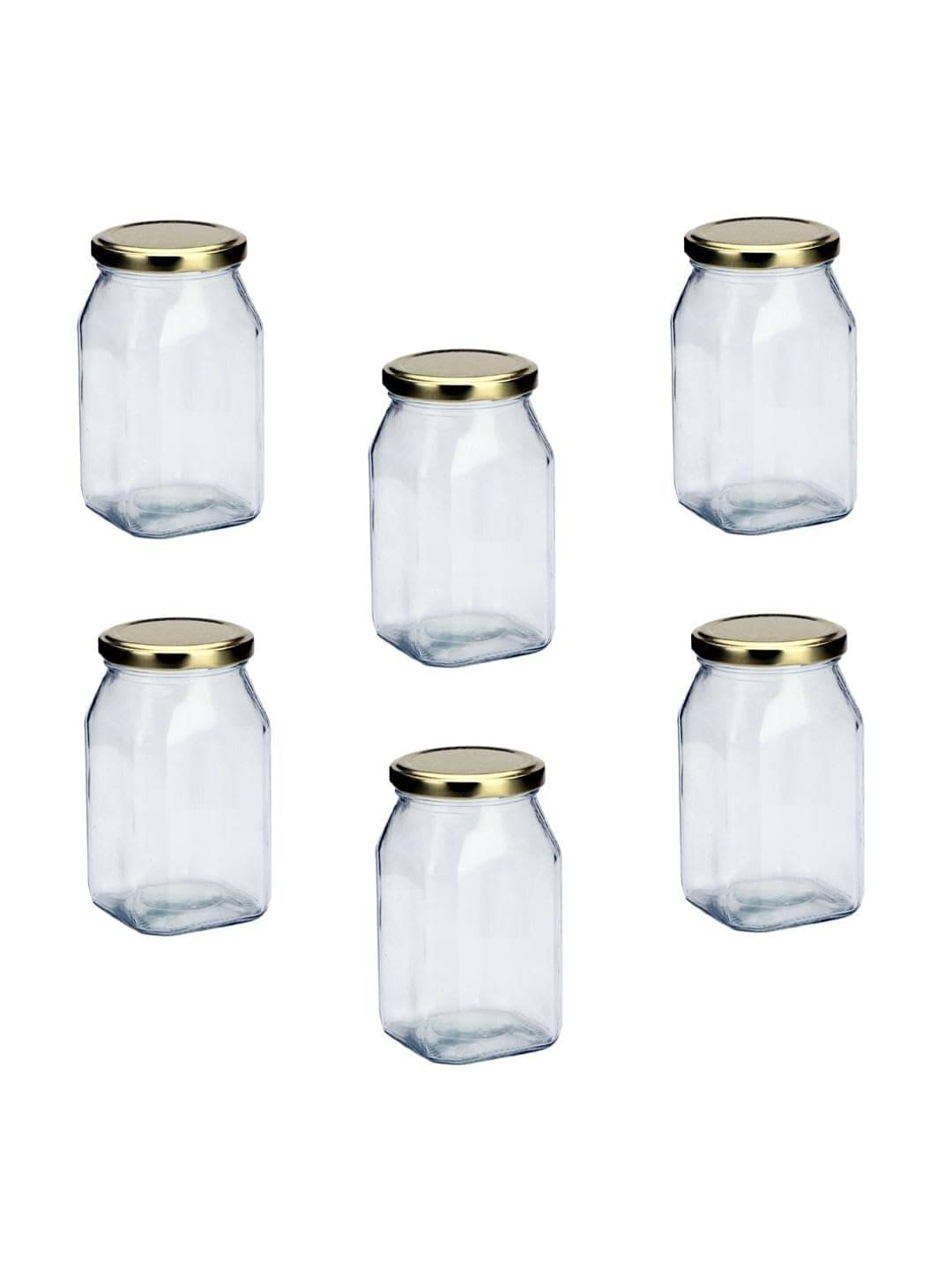     			AFAST Multipurpose Jar Glass Transparent Food Container ( Set Of 6 )
