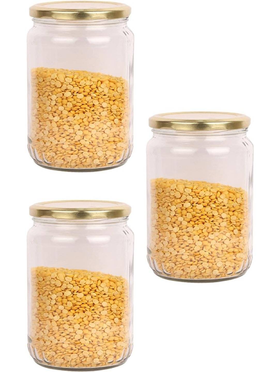     			AFAST Storage Jar Glass Transparent Food Container ( Set of 3 )