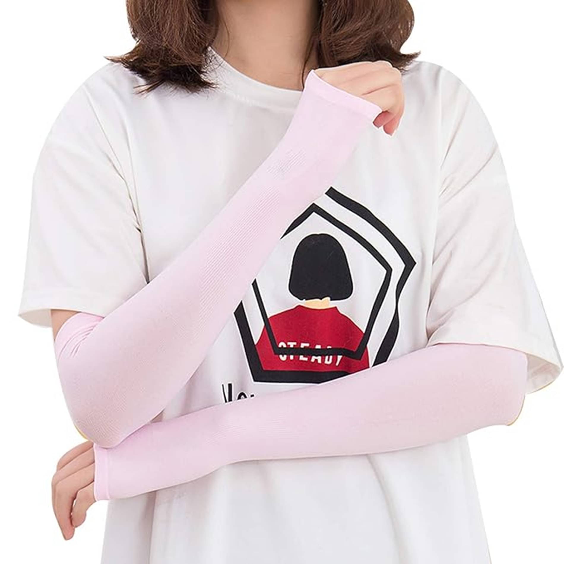     			ATIPRIYA Pink Solid Riding Sleeves ( Single Set )