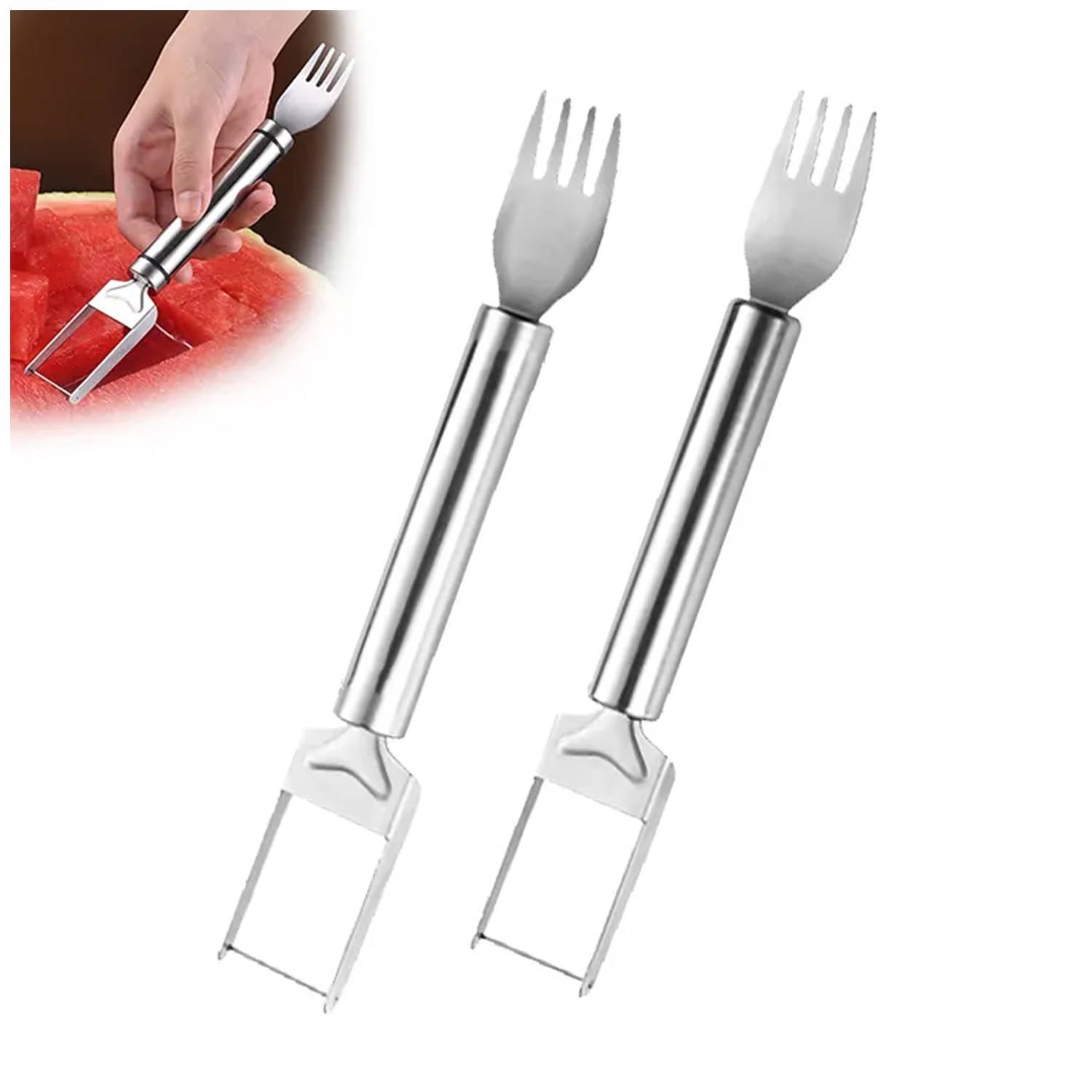 Adbeni Silver Stainless Steel Fork Cutter & Slicer (Pack of 2) ( Set of 2 ) Adbeni Silver Stainless Steel Fork Cutter & Slicer (Pack of 2) ( Set of 2 )