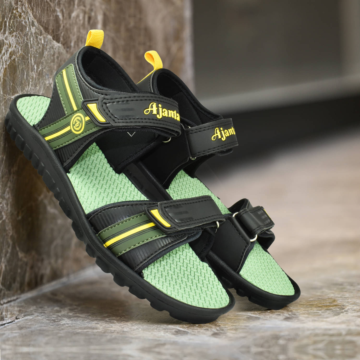 Ajanta - Black Men's Floater Sandals Ajanta - Black Men's Floater Sandals