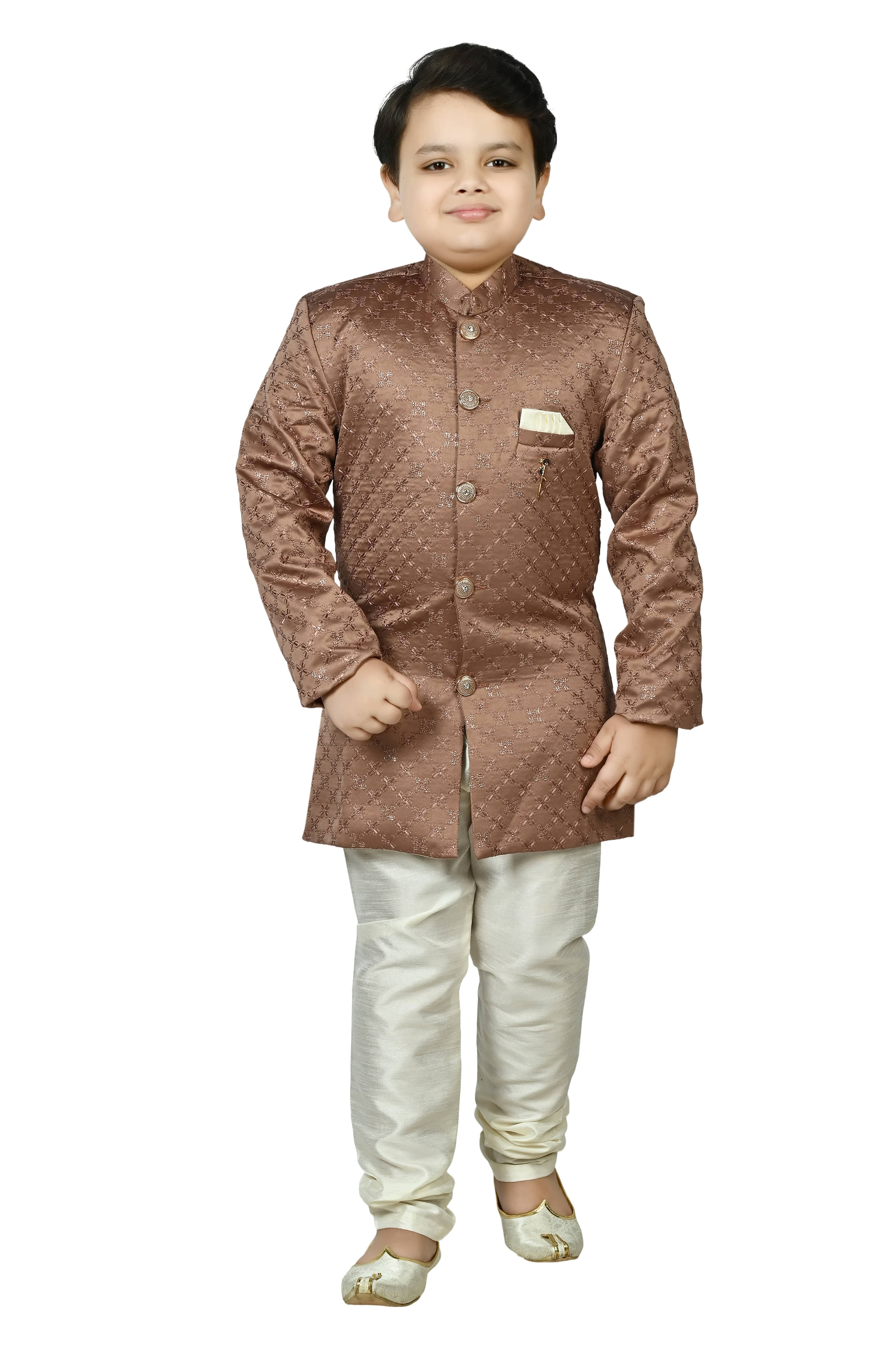     			Arshia Fashions Boys Sequin Sequined - Pattern Sherwani ( Brown , Pack of 1 )