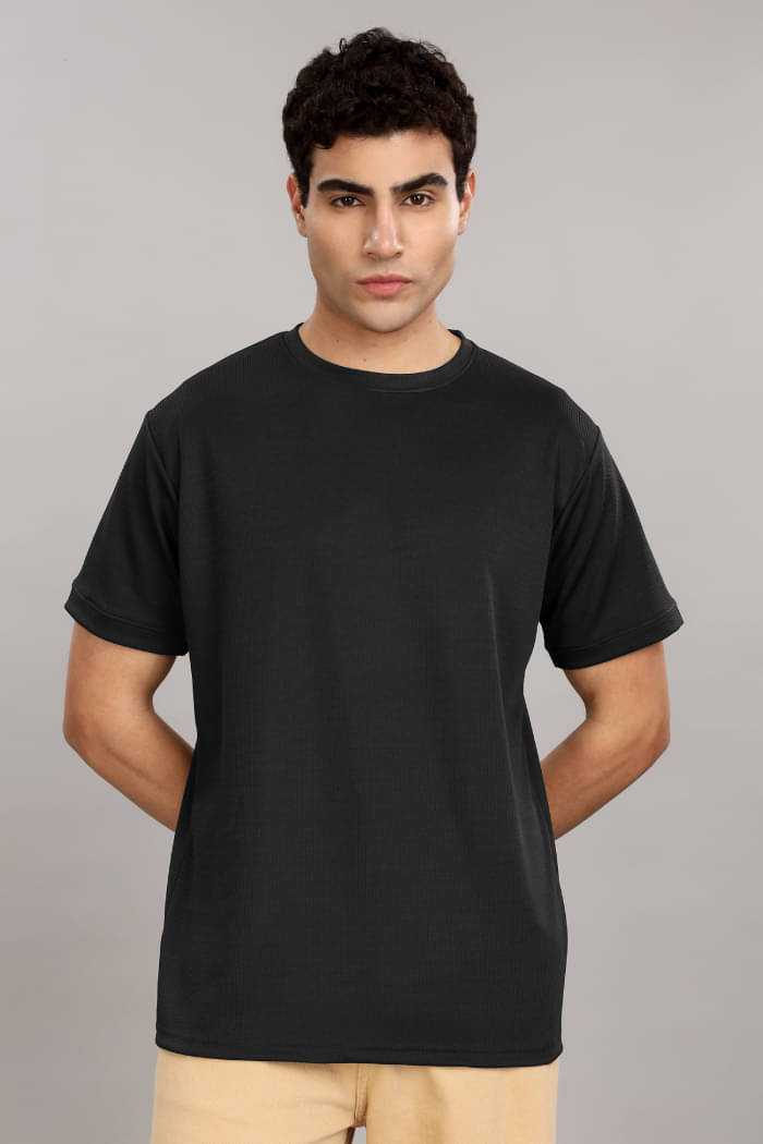 CAT BUNNY Cotton Blend Regular Fit Solid Half Sleeves Men's Round T-Shirt - Black ( Pack of 1 ) CAT BUNNY Cotton Blend Regular Fit Solid Half Sleeves Men's Round T-Shirt - Black ( Pack of 1 )