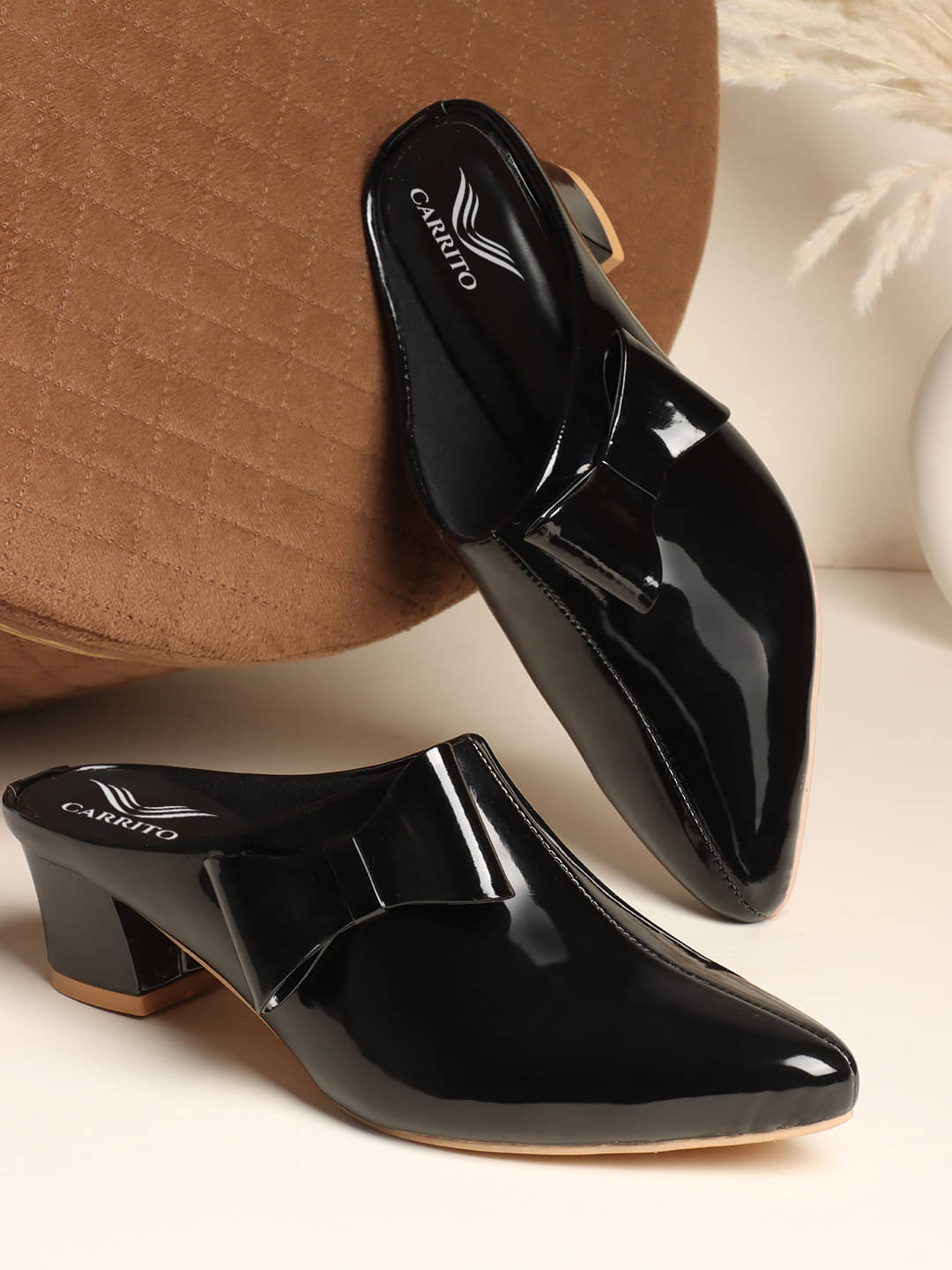     			Carrito Black Women's Mules Heels