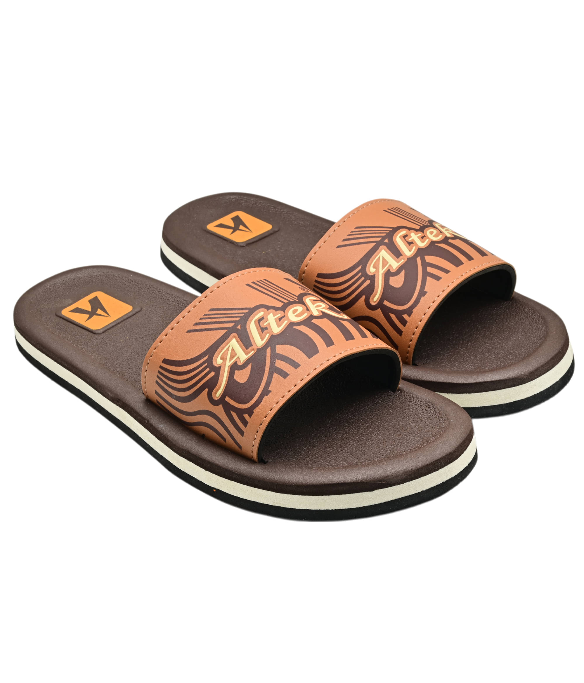    			Chappal Wala Brown Men's Slide Flip Flop