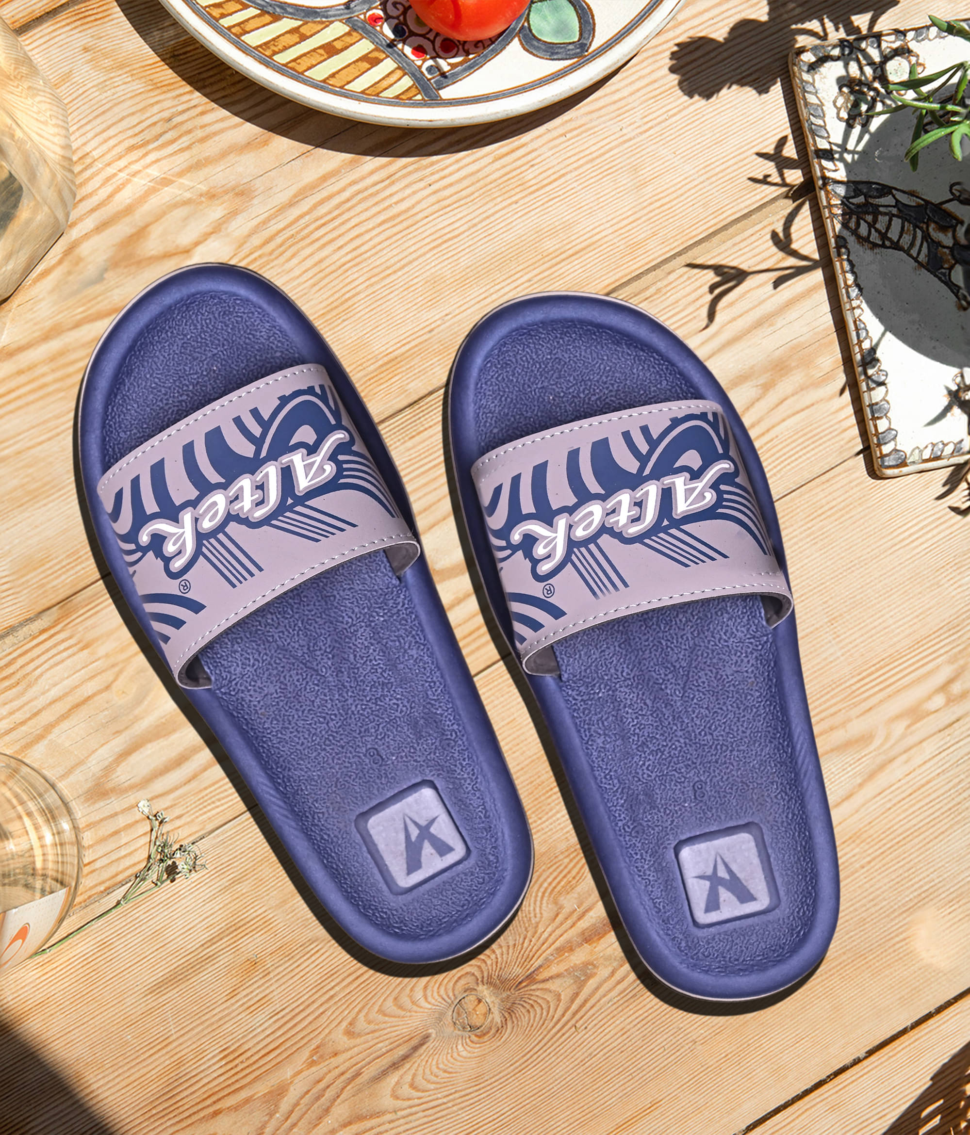     			Chappal Wala Navy Men's Slide Flip Flop