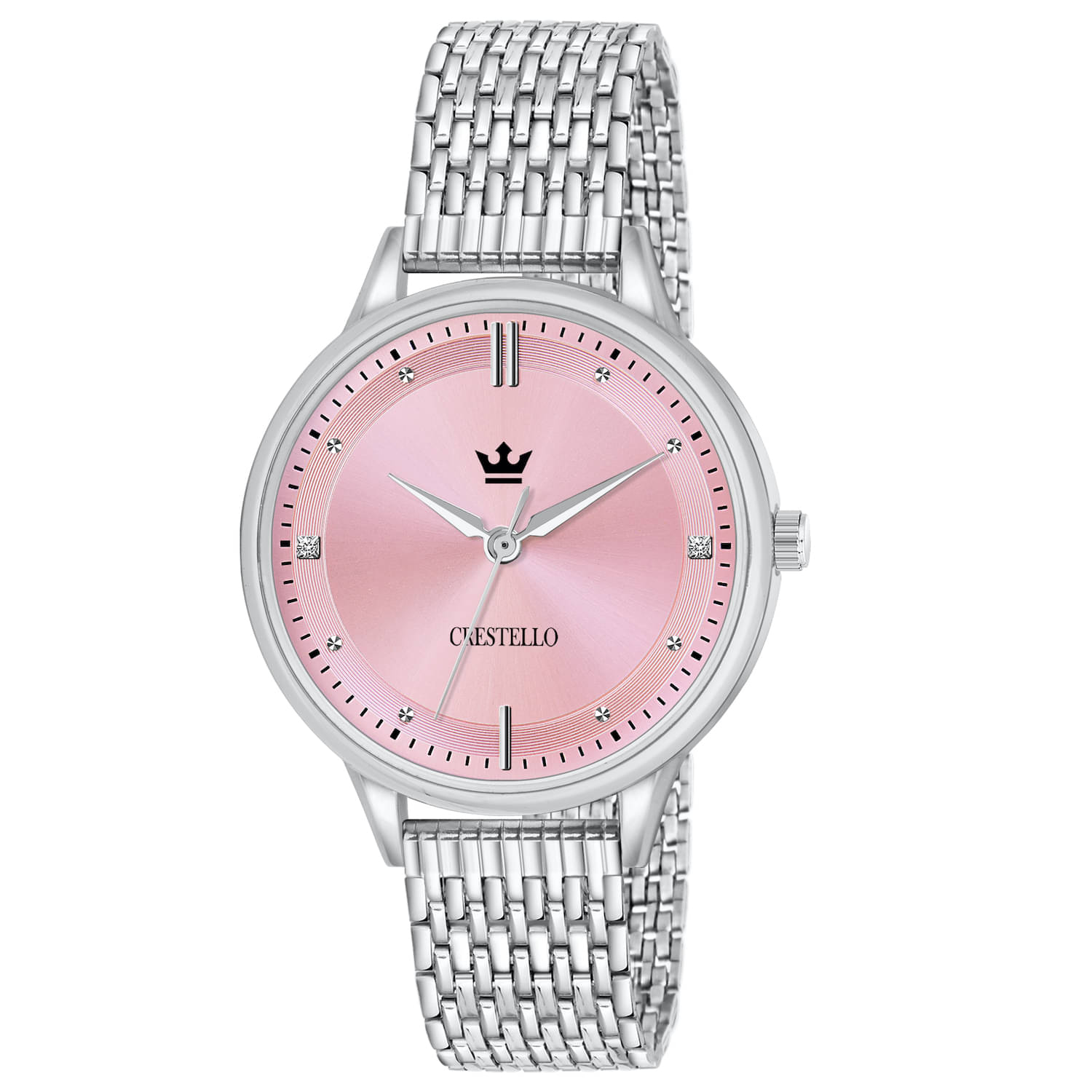     			Crestello Silver Metal Analog Womens Watch
