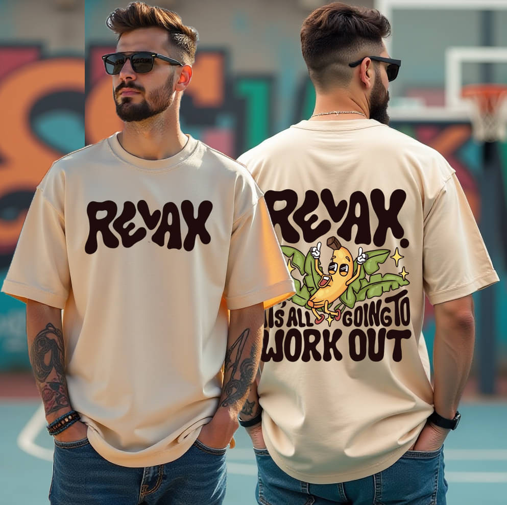 Diversify Cotton Oversized Fit Printed Half Sleeves Men's Round T-Shirt - Beige ( Pack of 1 ) Diversify Cotton Oversized Fit Printed Half Sleeves Men's Round T-Shirt - Beige ( Pack of 1 )