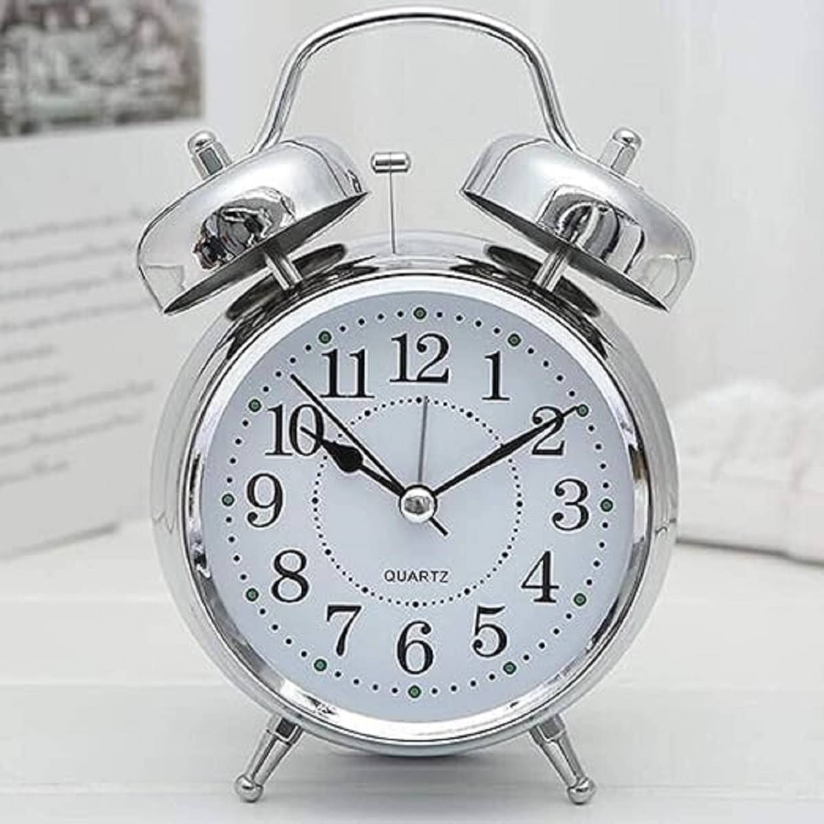 EIGHTEEN ENTERPRISE Analog SILVER TWIN BELL Alarm Clock - Pack of 1 EIGHTEEN ENTERPRISE Analog SILVER TWIN BELL Alarm Clock - Pack of 1