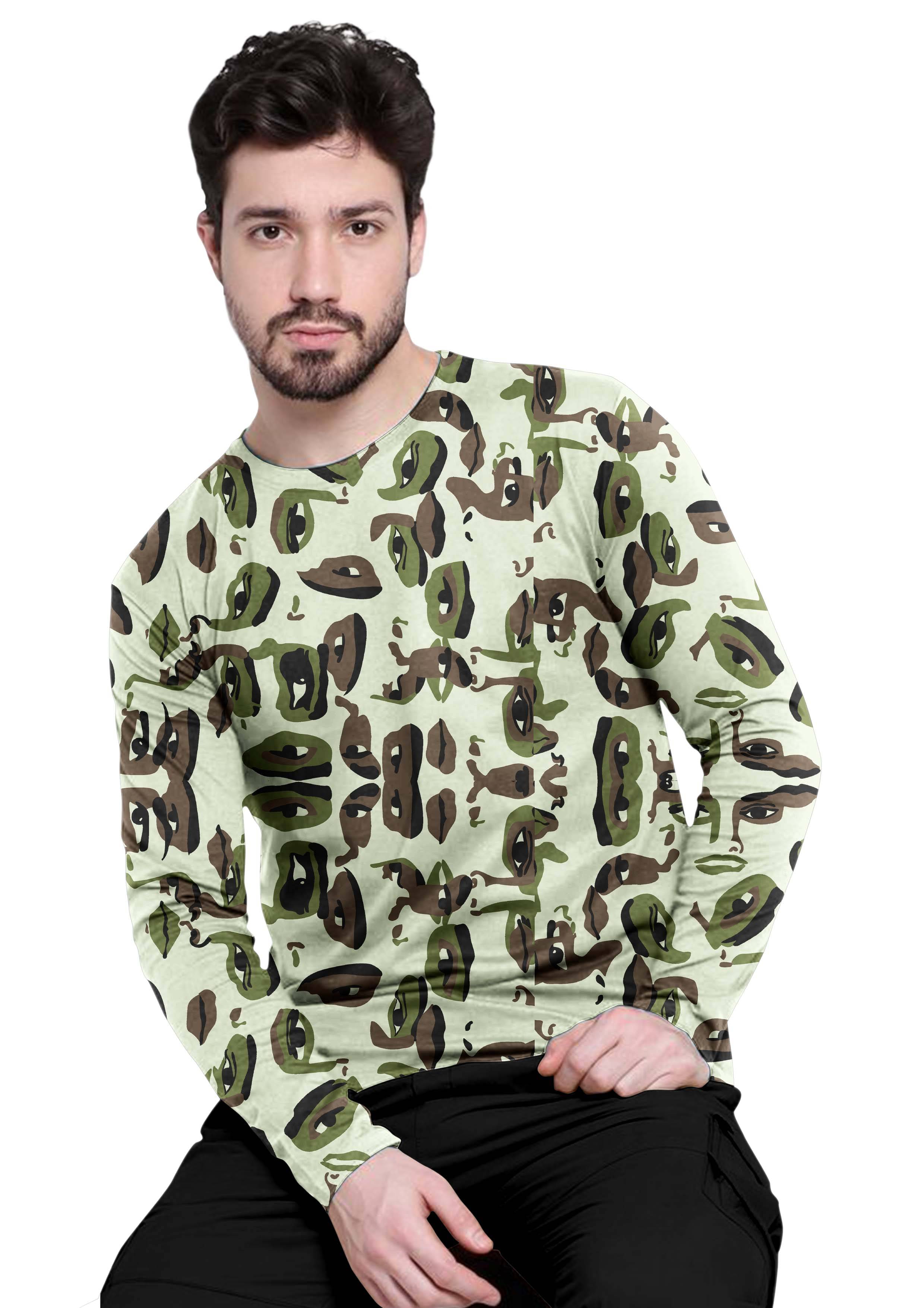 FTX Polyester Regular Fit Printed Full Sleeves Men's Round T-Shirt - Olive ( Pack of 1 )     			FTX Polyester Regular Fit Printed Full Sleeves Men's Round T-Shirt - Olive ( Pack of 1 )