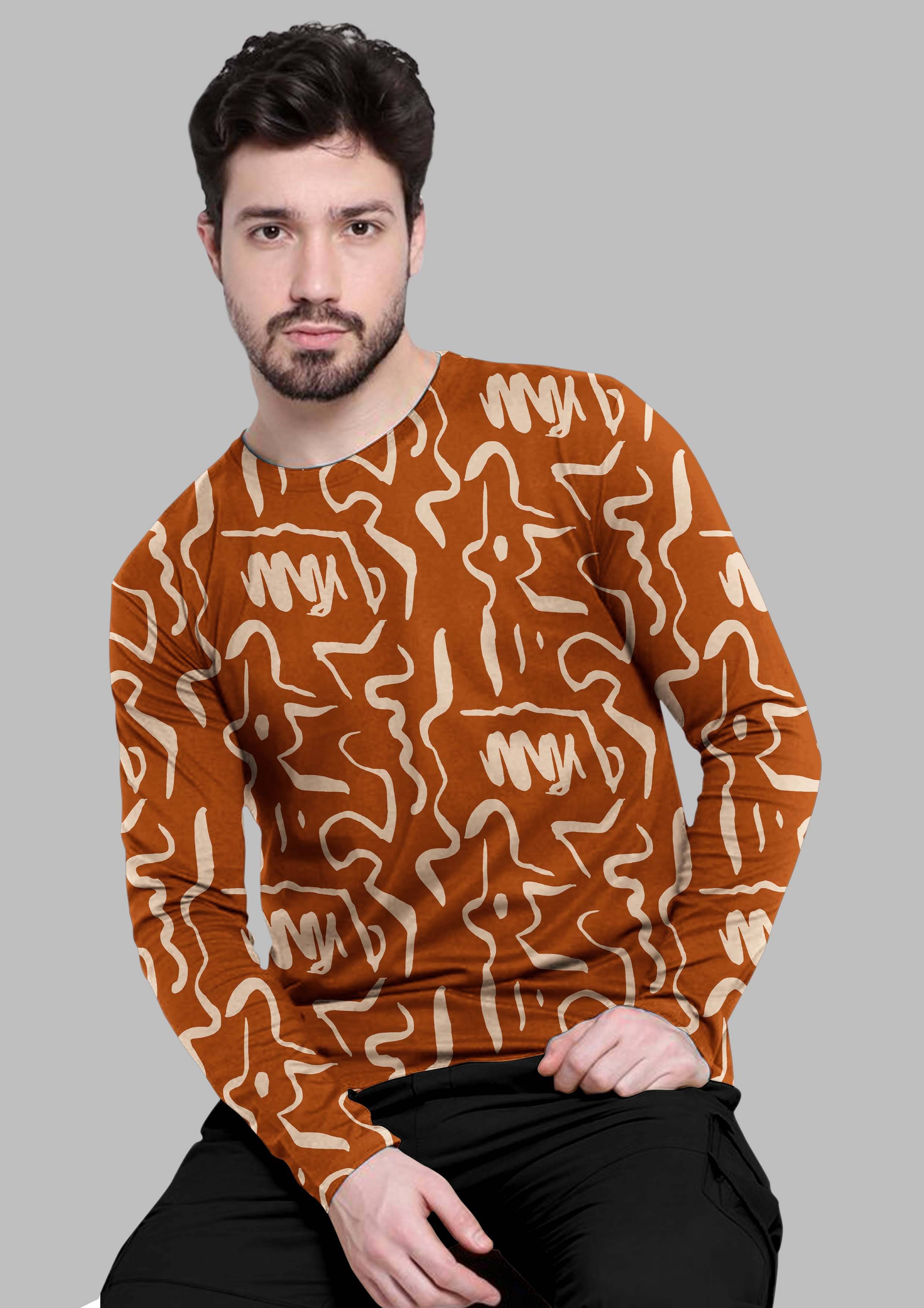 FTX Polyester Regular Fit Printed Full Sleeves Men's Round T-Shirt - Rust ( Pack of 1 ) FTX Polyester Regular Fit Printed Full Sleeves Men's Round T-Shirt - Rust ( Pack of 1 )