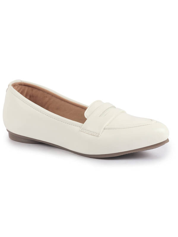     			Fausto White Women's Loafers