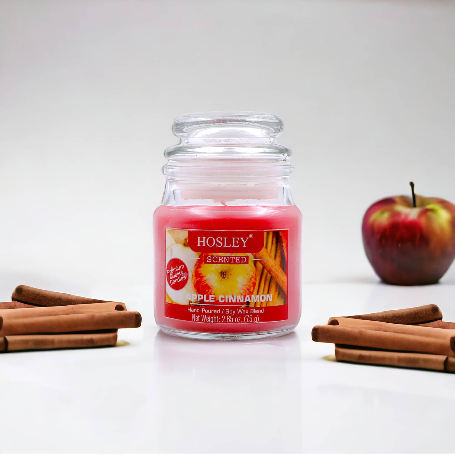     			Hosley Red Jar Candle 7 cm ( Pack of 1 )