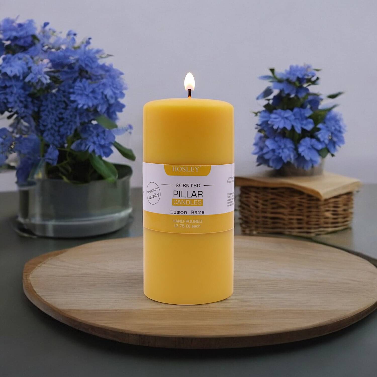     			Hosley Yellow Pillar Candle 15 cm ( Pack of 1 )