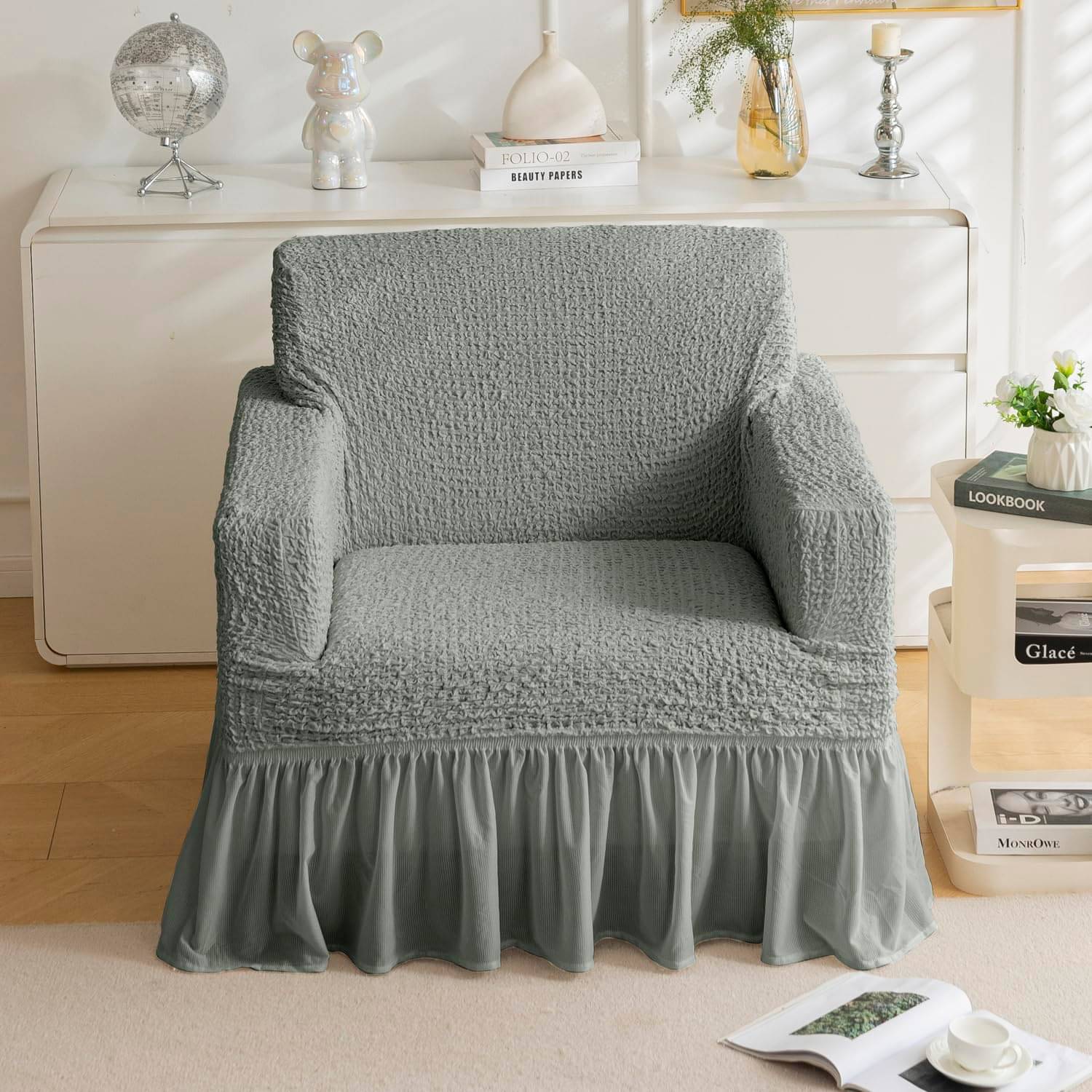     			House Of Quirk 1 Seater Polyester Slipcover ( Pack of 1 )