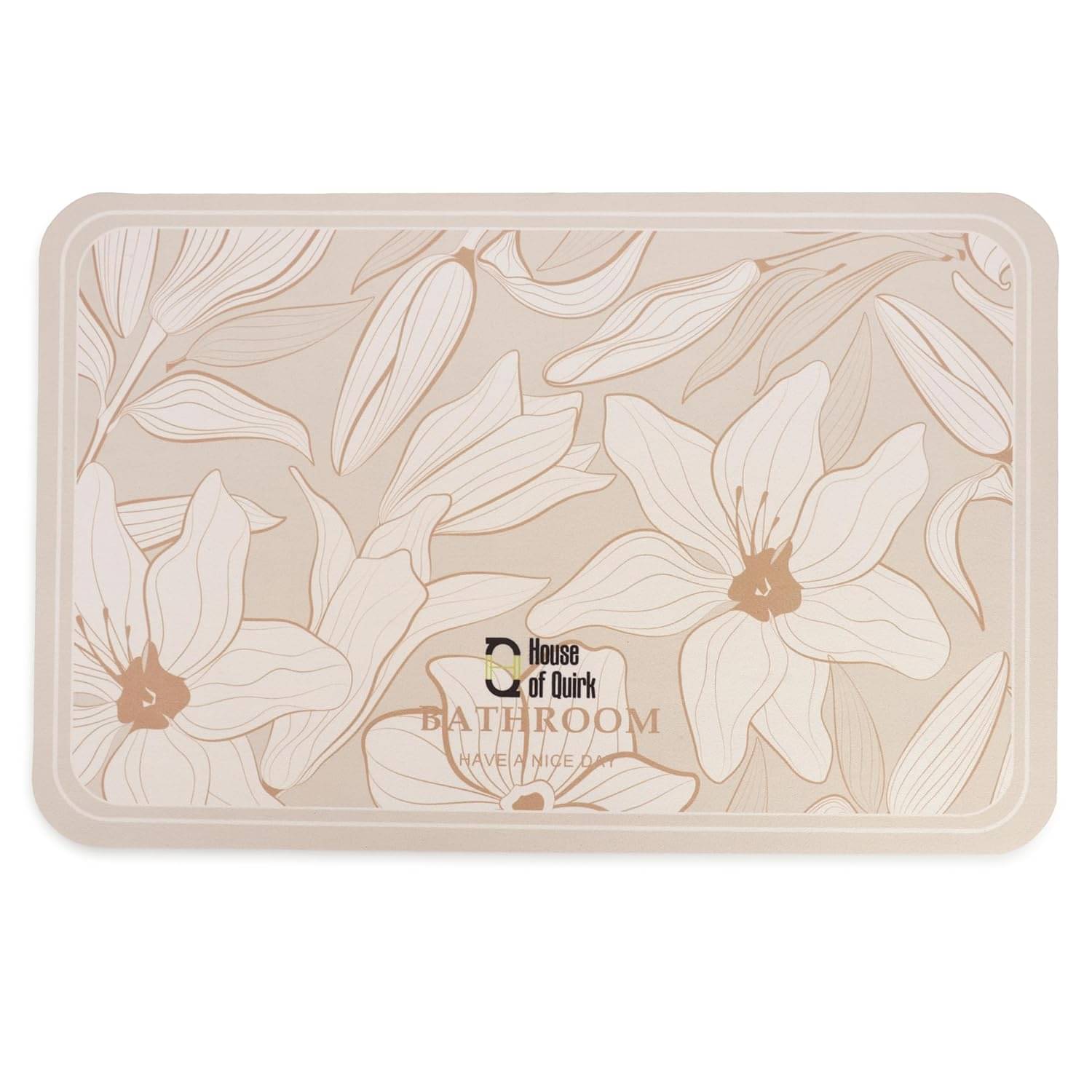     			House Of Quirk Beige Rubber Floor Mat ( Pack of 1 )