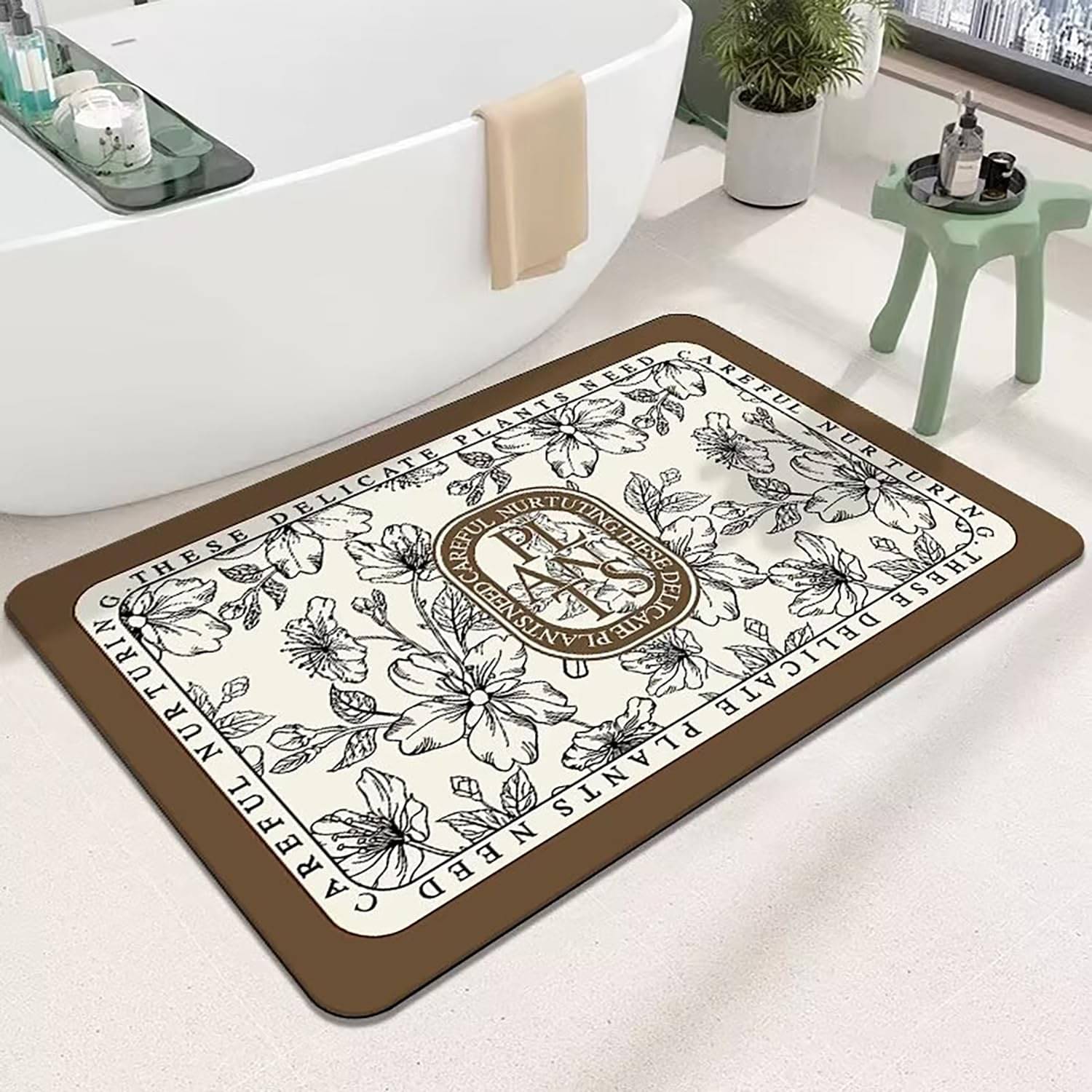     			House Of Quirk Brown Rubber Floor Mat ( Pack of 1 )