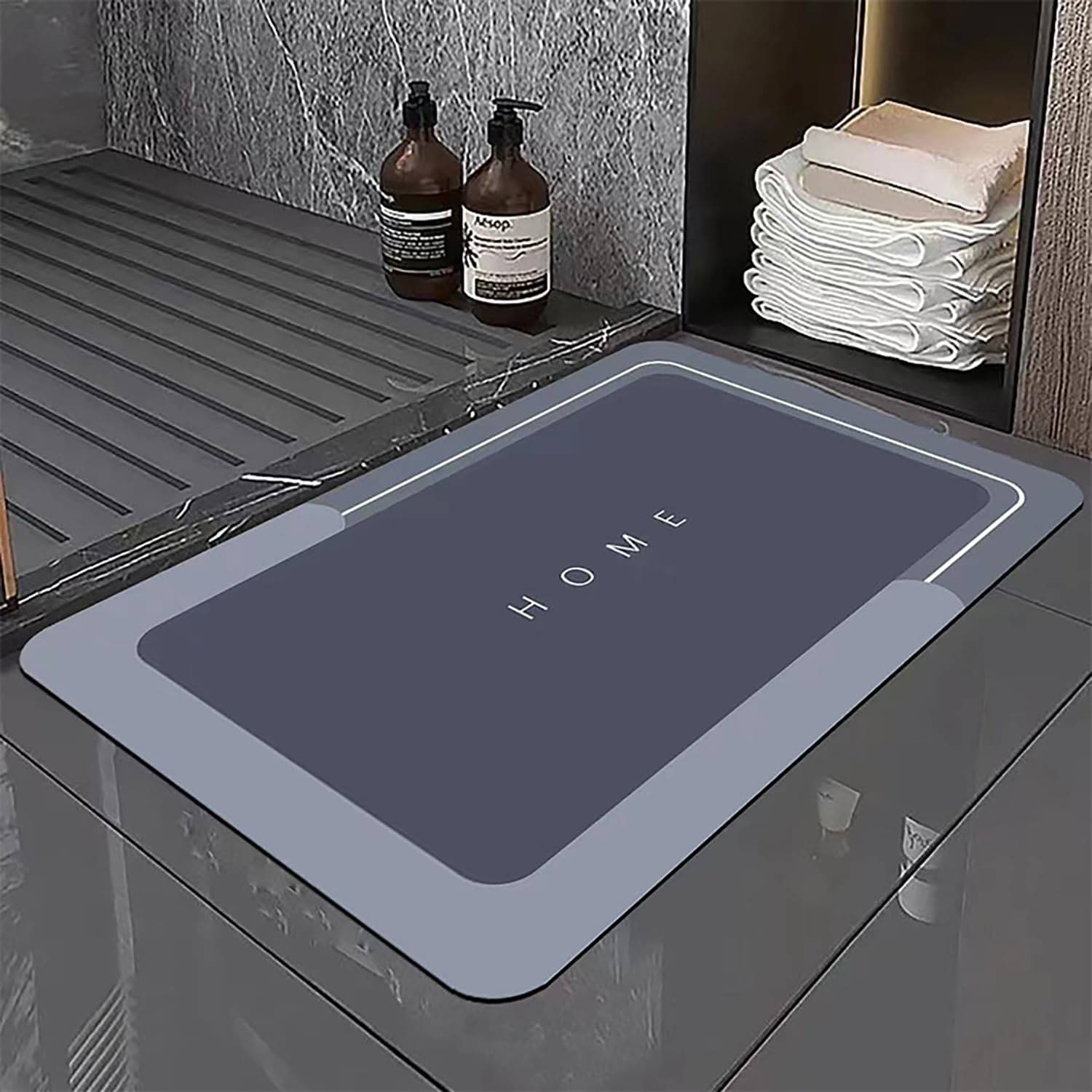     			House Of Quirk Gray Rubber Floor Mat ( Pack of 1 )