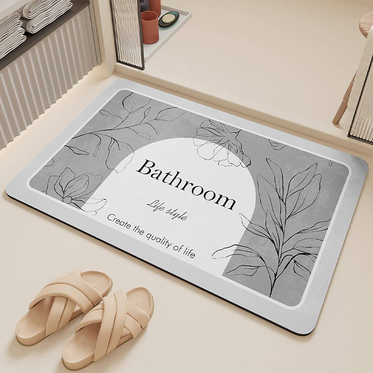     			House Of Quirk Gray Rubber Floor Mat ( Pack of 1 )