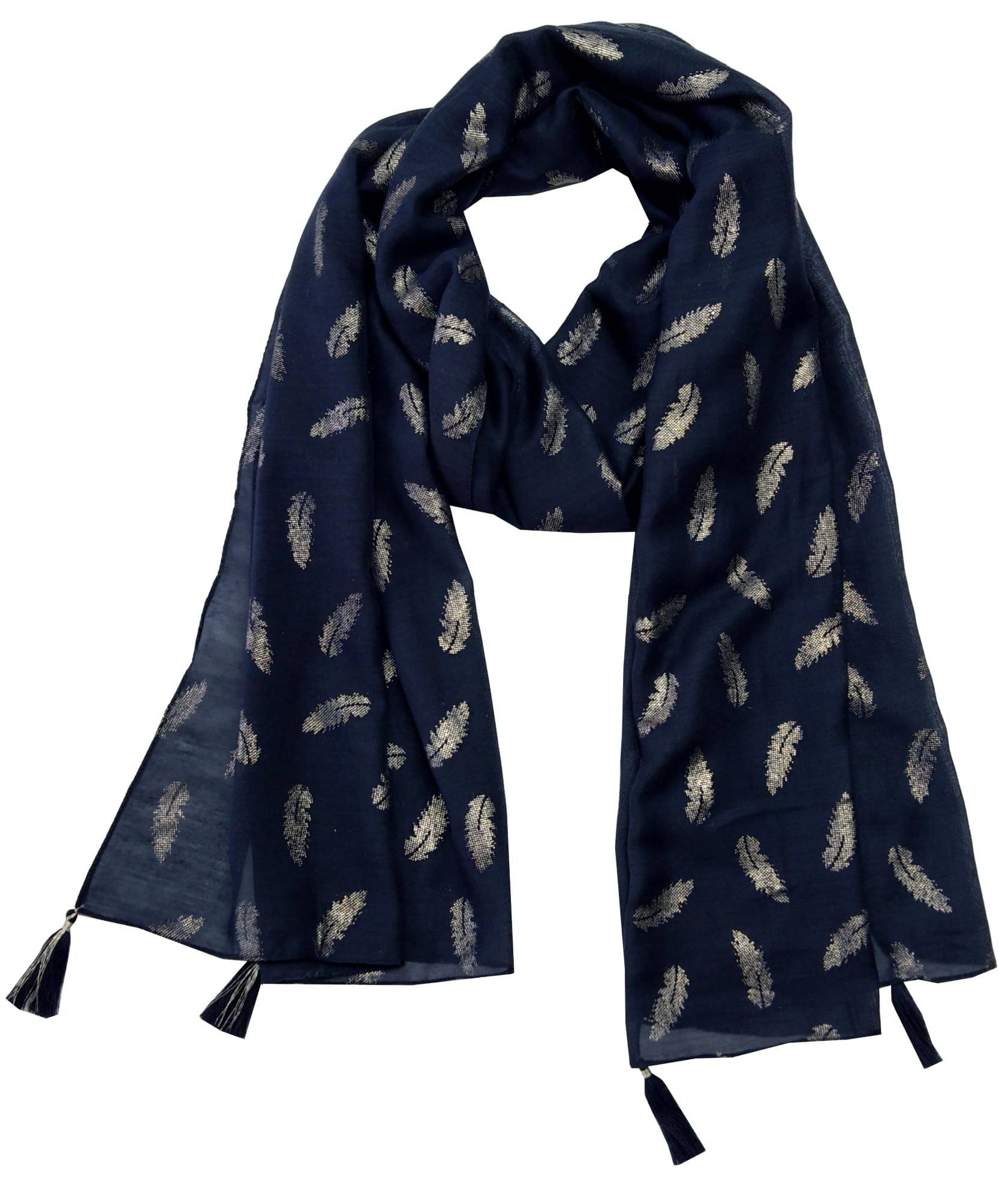 JVNINE Blue Polyester Women's Stole ( Pack of 1 )     			JVNINE Blue Polyester Women's Stole ( Pack of 1 )