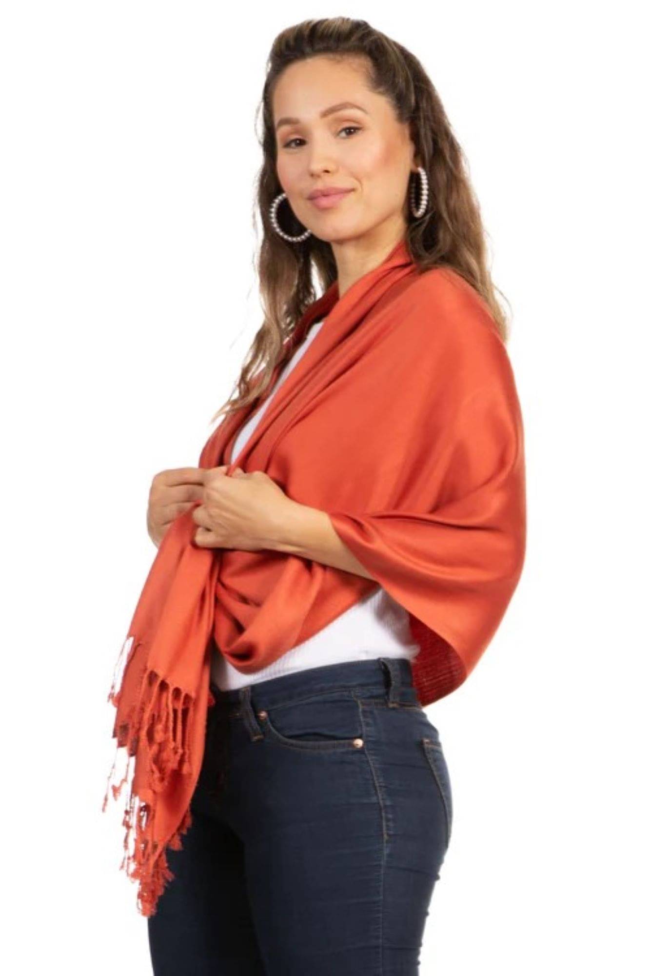     			JVNINE Rust Viscose Women's Stole ( Pack of 1 )