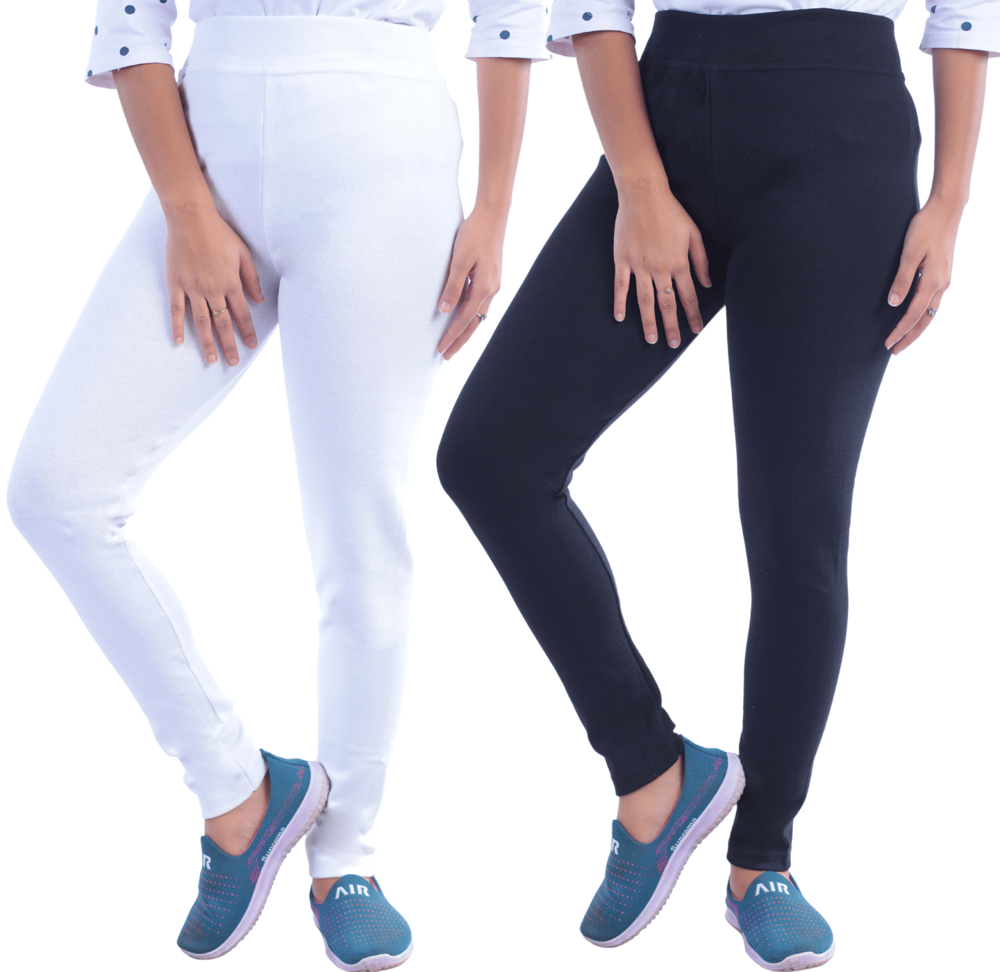     			KARARO - Cotton Blend Skinny Fit White Women's Jeggings ( Pack of 2 )