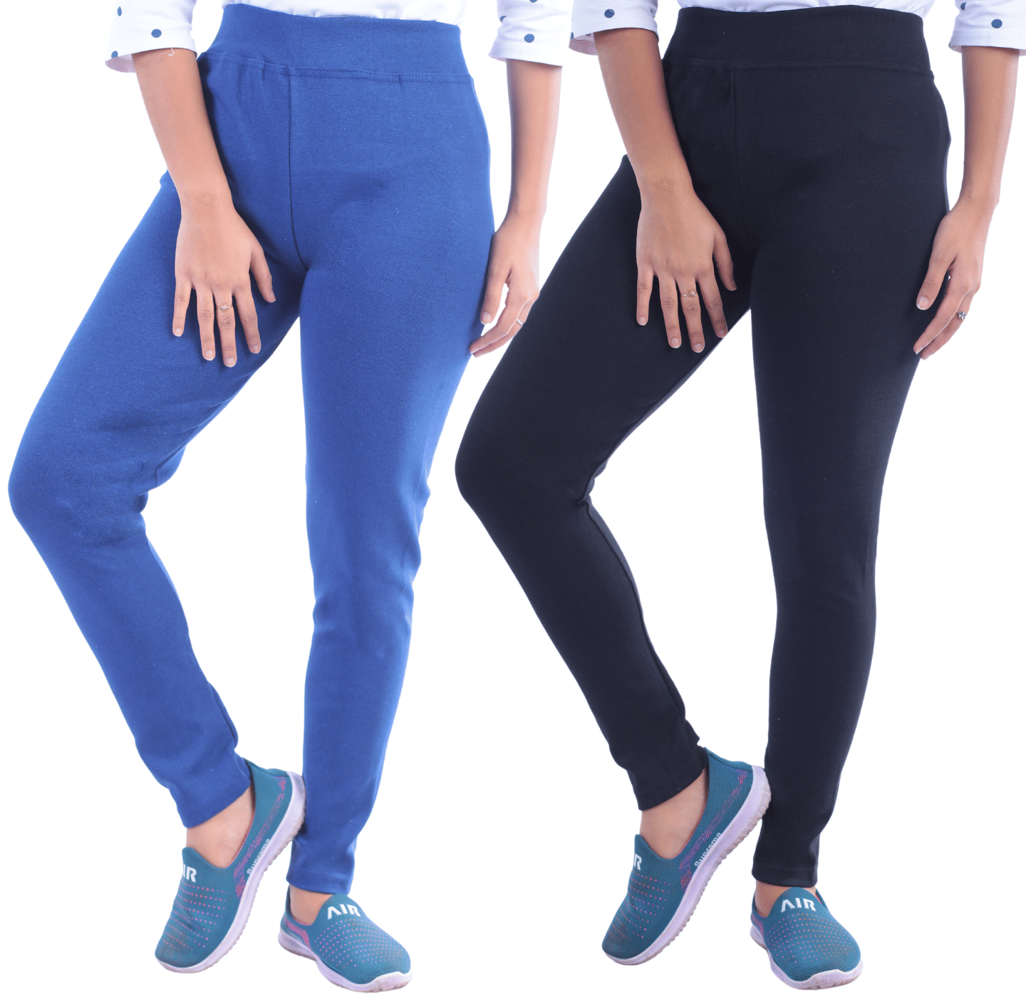     			KARARO - Cotton Blend Skinny Fit InkBlue Women's Jeggings ( Pack of 2 )