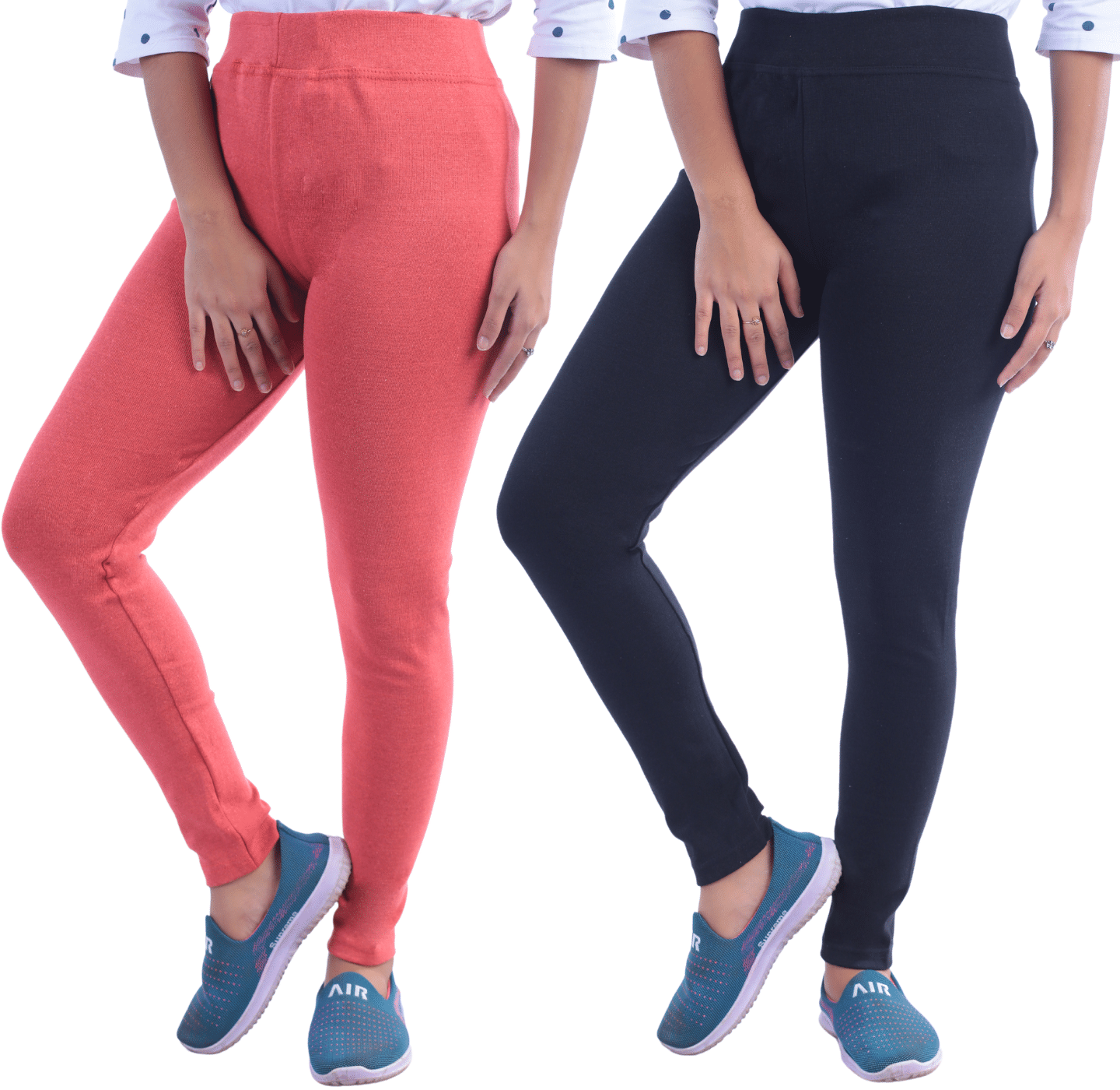     			KARARO - Cotton Blend Skinny Fit Red Women's Jeggings ( Pack of 2 )