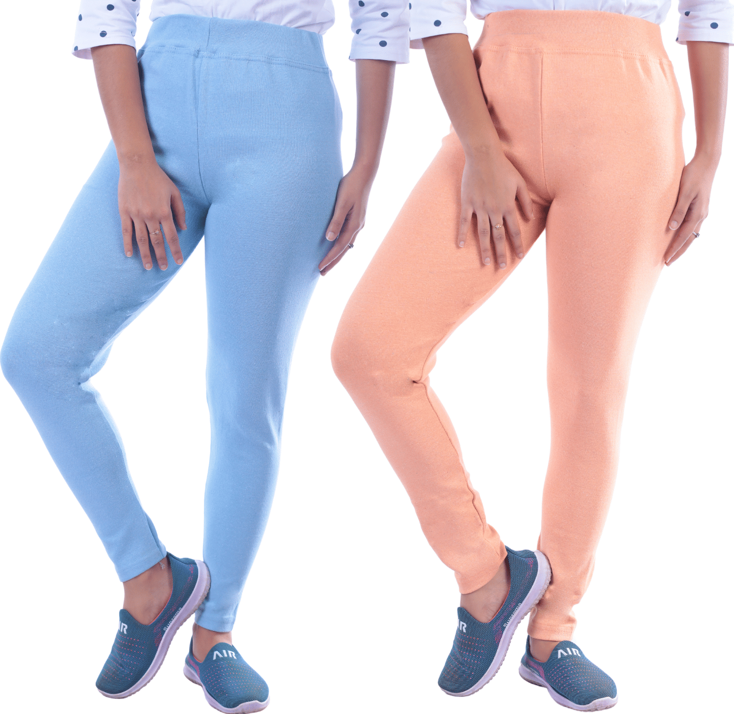     			KARARO JEGGINGS - Cotton Blend Skinny Fit Light Blue Women's Jeggings ( Pack of 2 )