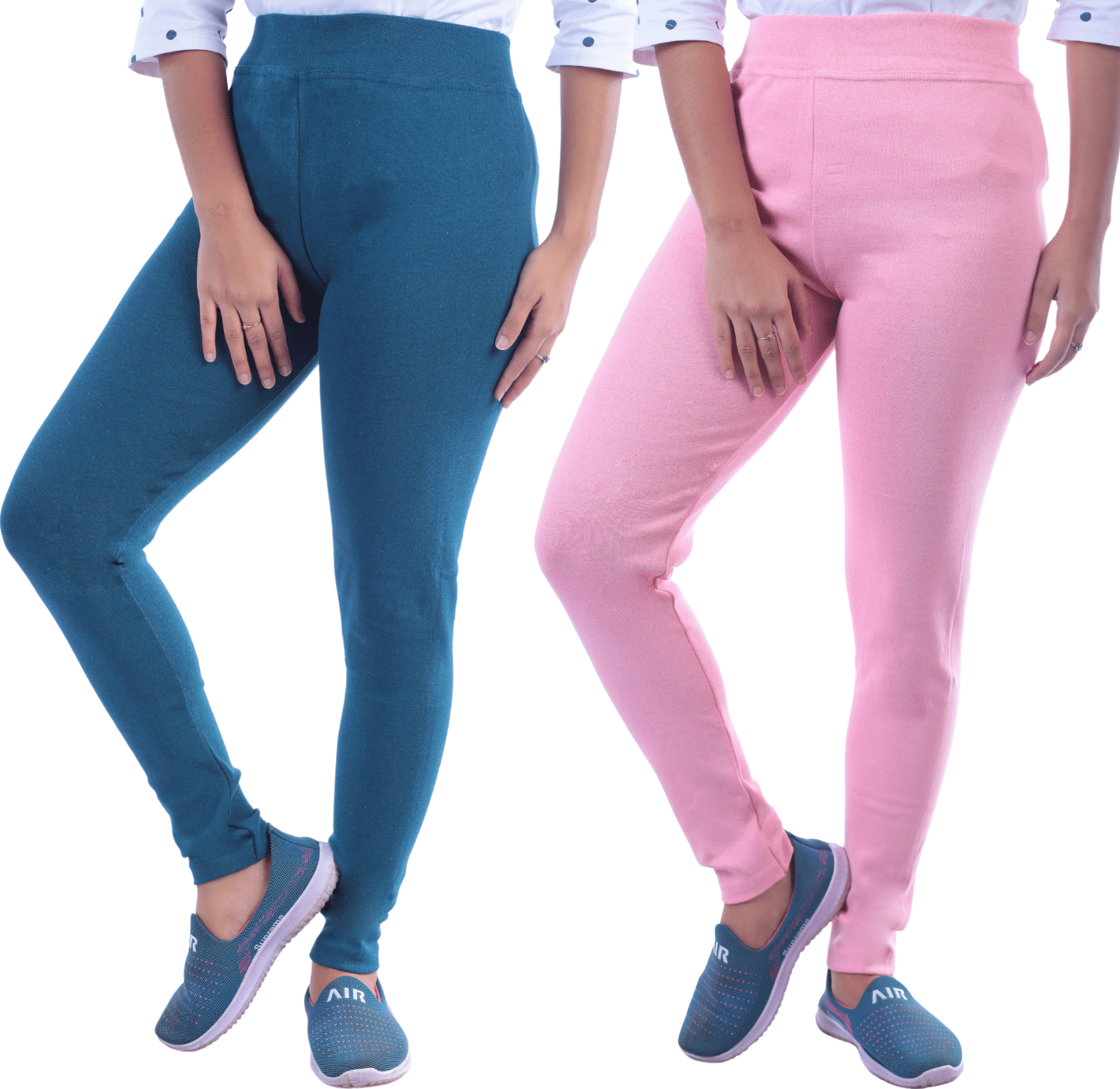     			KARARO JEGGINGS - Cotton Blend Skinny Fit Sea Green Women's Jeggings ( Pack of 2 )