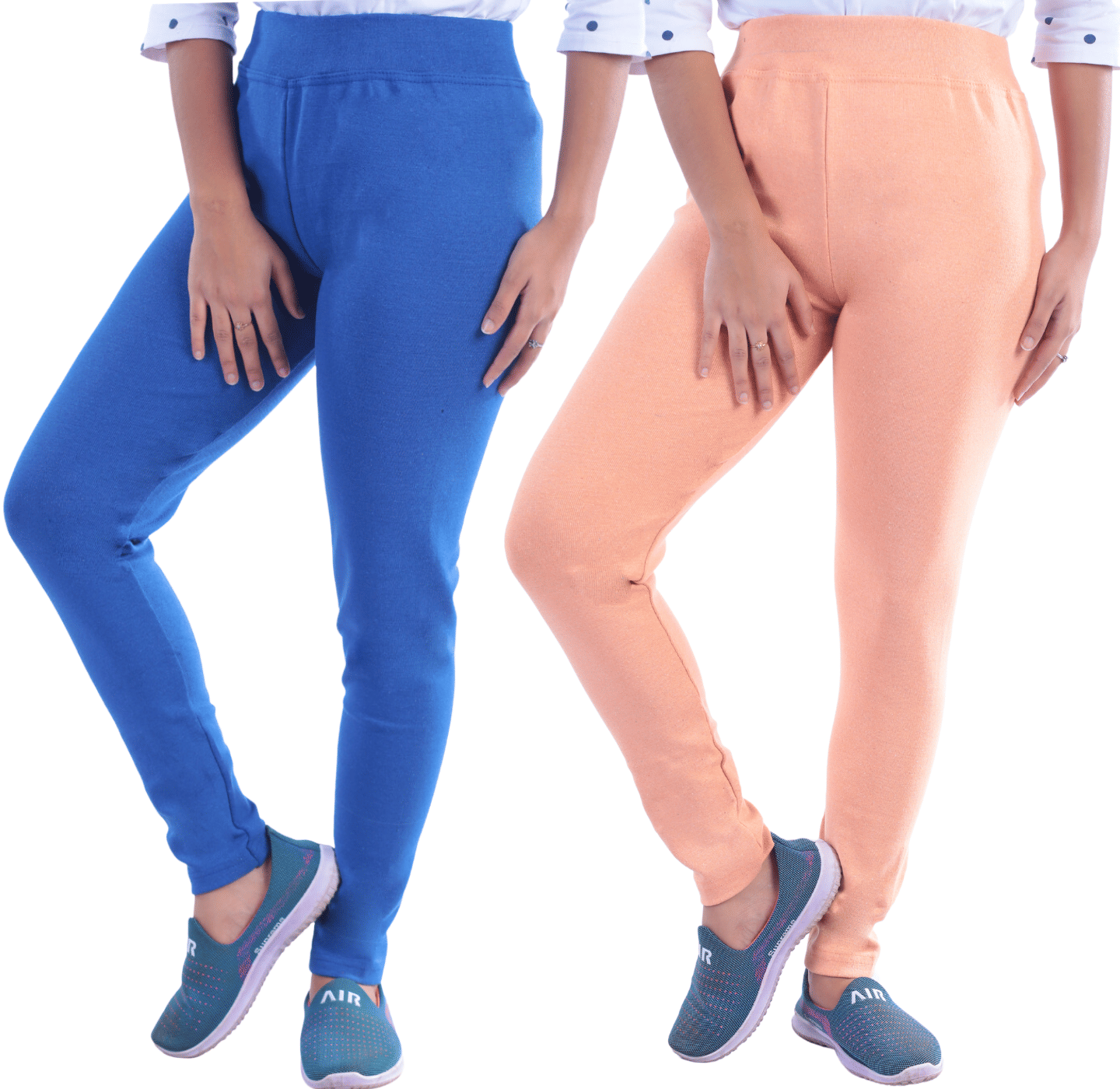     			KARARO JEGGINGS - Cotton Blend Skinny Fit Blue Women's Jeggings ( Pack of 2 )