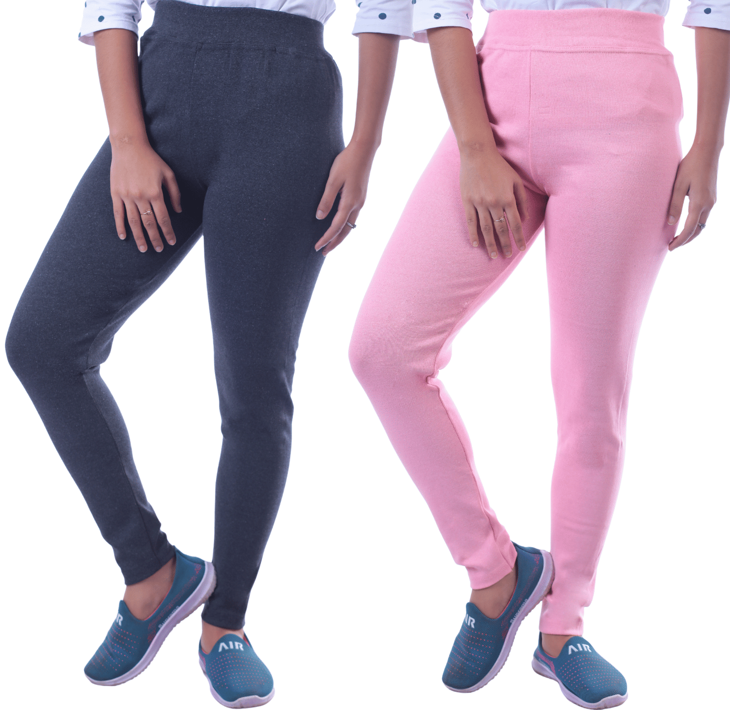KARARO JEGGINGS - Cotton Blend Skinny Fit Dark Grey Women's Jeggings ( Pack of 2 ) KARARO JEGGINGS - Cotton Blend Skinny Fit Dark Grey Women's Jeggings ( Pack of 2 )
