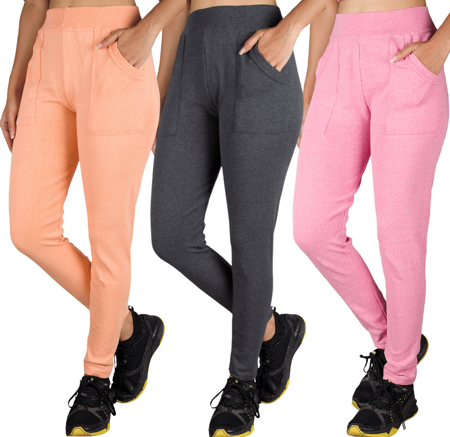 KARARO JEGGINGS - Cotton Blend Skinny Fit Dark Grey Women's Jeggings ( Pack of 3 ) KARARO JEGGINGS - Cotton Blend Skinny Fit Dark Grey Women's Jeggings ( Pack of 3 )