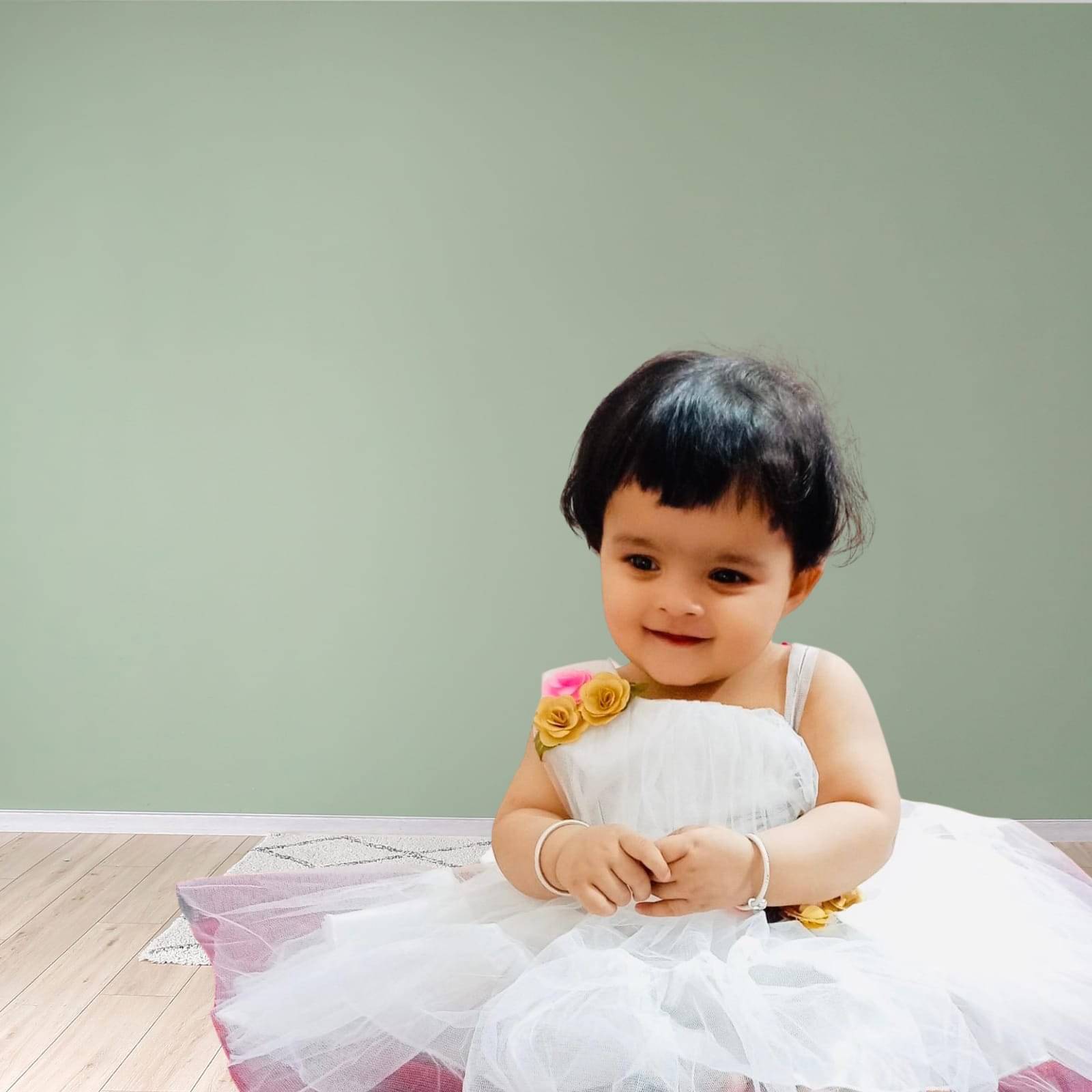     			Kaash Net Frock For Baby Girls ( Pack of 1 , White )