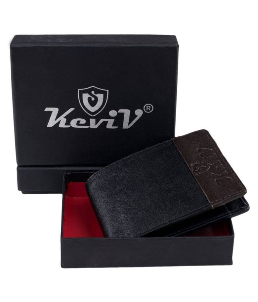     			Keviv Leather Solid Men's Two Fold Wallet With 5 Slots For Card ( Black , Pack of 1 )