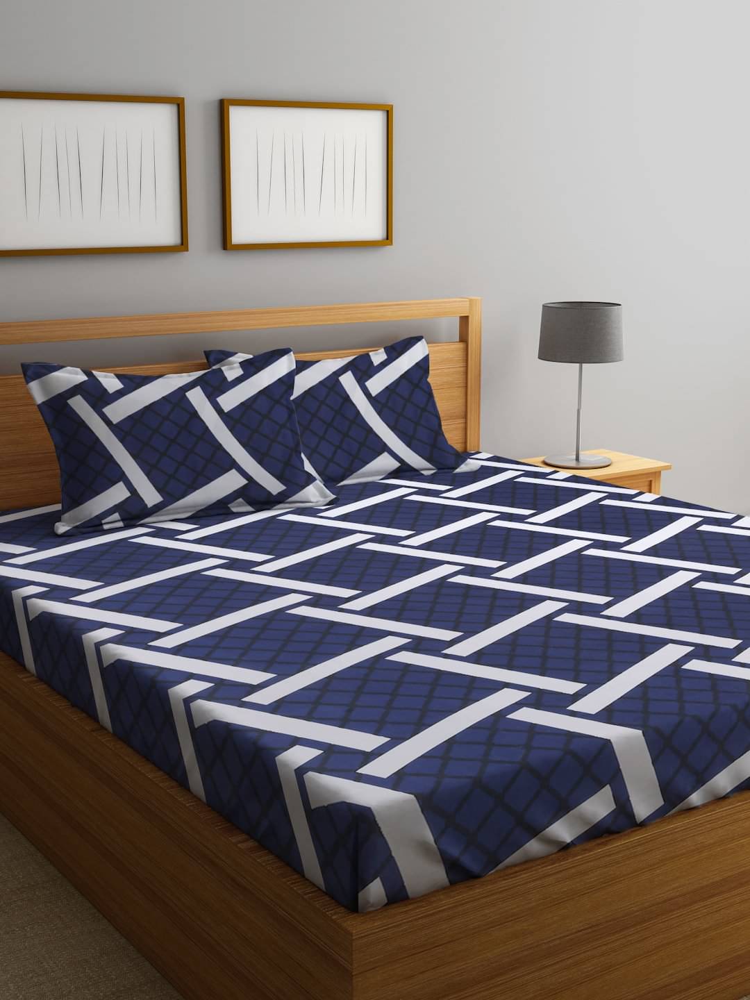 Klotthe Poly Cotton Abstract Fitted ( Double Bed ) - Multi Klotthe Poly Cotton Abstract Fitted ( Double Bed ) - Multi