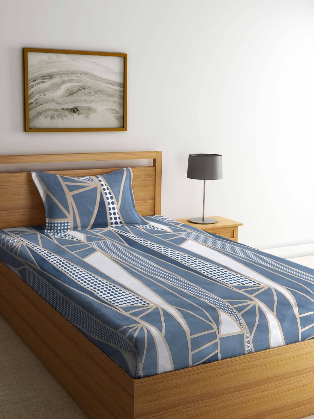 Klotthe Poly Cotton Abstract Fitted ( Single Bed ) - Multi Klotthe Poly Cotton Abstract Fitted ( Single Bed ) - Multi