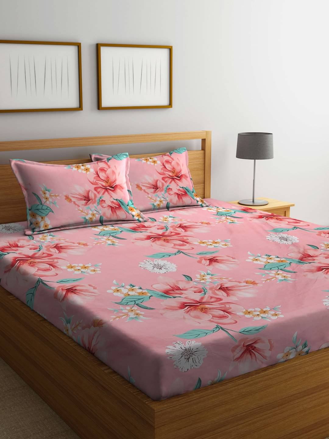 Klotthe Poly Cotton Floral Fitted ( Double Bed ) - Multi Klotthe Poly Cotton Floral Fitted ( Double Bed ) - Multi