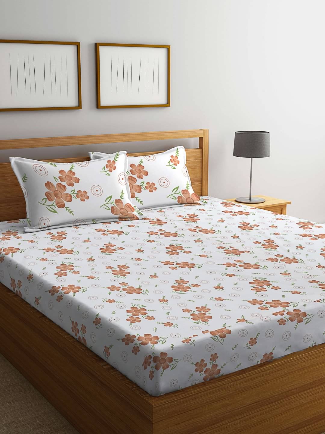 Klotthe Poly Cotton Floral Fitted ( Double Bed ) - Multi Klotthe Poly Cotton Floral Fitted ( Double Bed ) - Multi