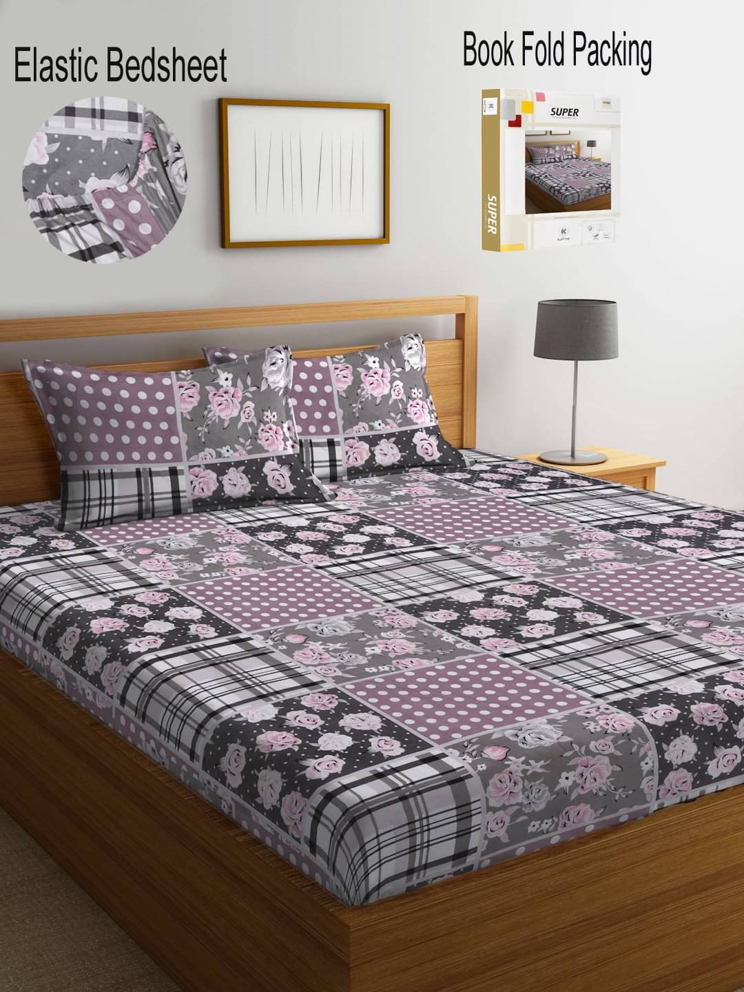 Klotthe Poly Cotton Floral Fitted ( Double Bed ) - Multi Klotthe Poly Cotton Floral Fitted ( Double Bed ) - Multi
