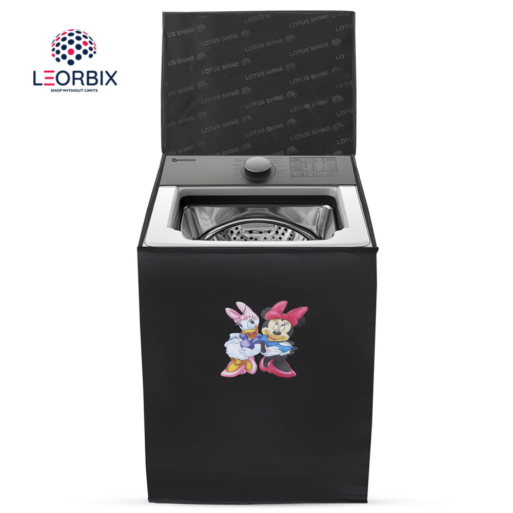LEORBIX Fully Automatic Washing Machine Cover Compatiable For 6 kg,7 kg,8 kg - Black LEORBIX Fully Automatic Washing Machine Cover Compatiable For 6 kg,7 kg,8 kg - Black