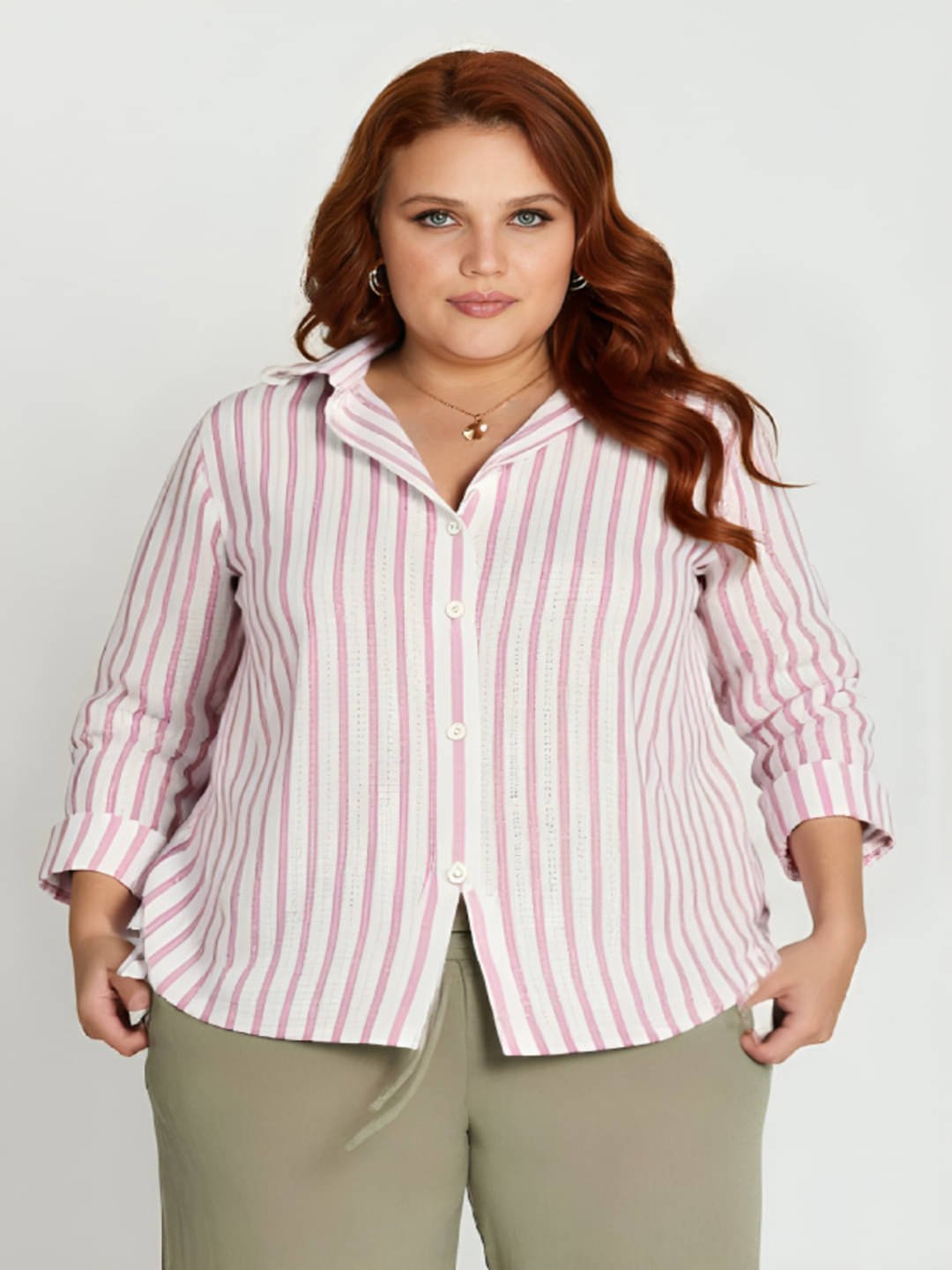     			MAYKR Women Colorblock Cotton Shirt ( Pink )