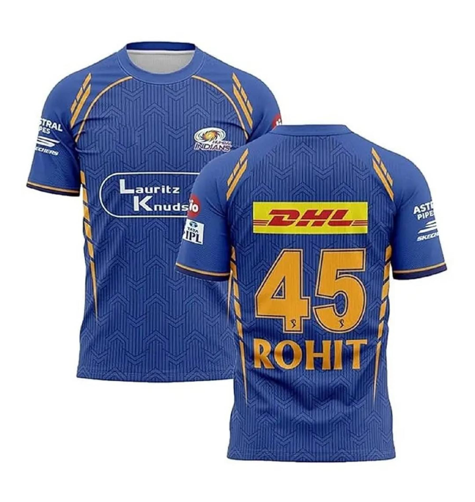 MUMBAI INDIANS New Jersey 2025 Rohit45 T-shirt for Boys, Men (Large)     			MUMBAI INDIANS New Jersey 2025 Rohit45 T-shirt for Boys, Men (Large)