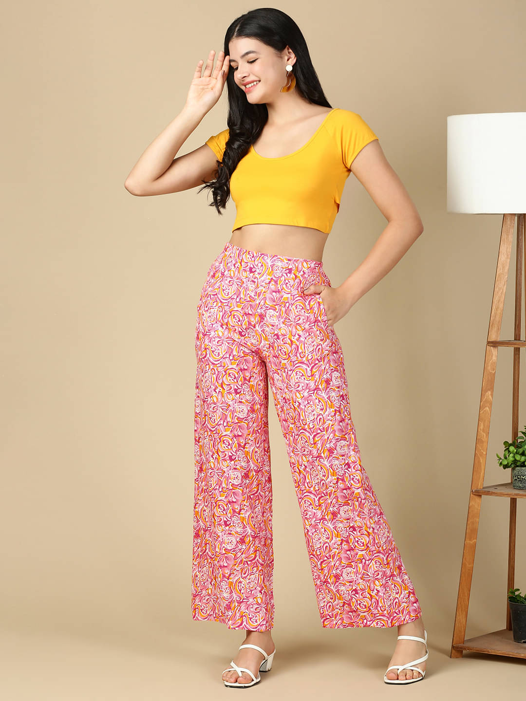 PYNK Pack of 1 Cotton Wide leg Women's Palazzos ( Multicolor 3 ) PYNK Pack of 1 Cotton Wide leg Women's Palazzos ( Multicolor 3 )